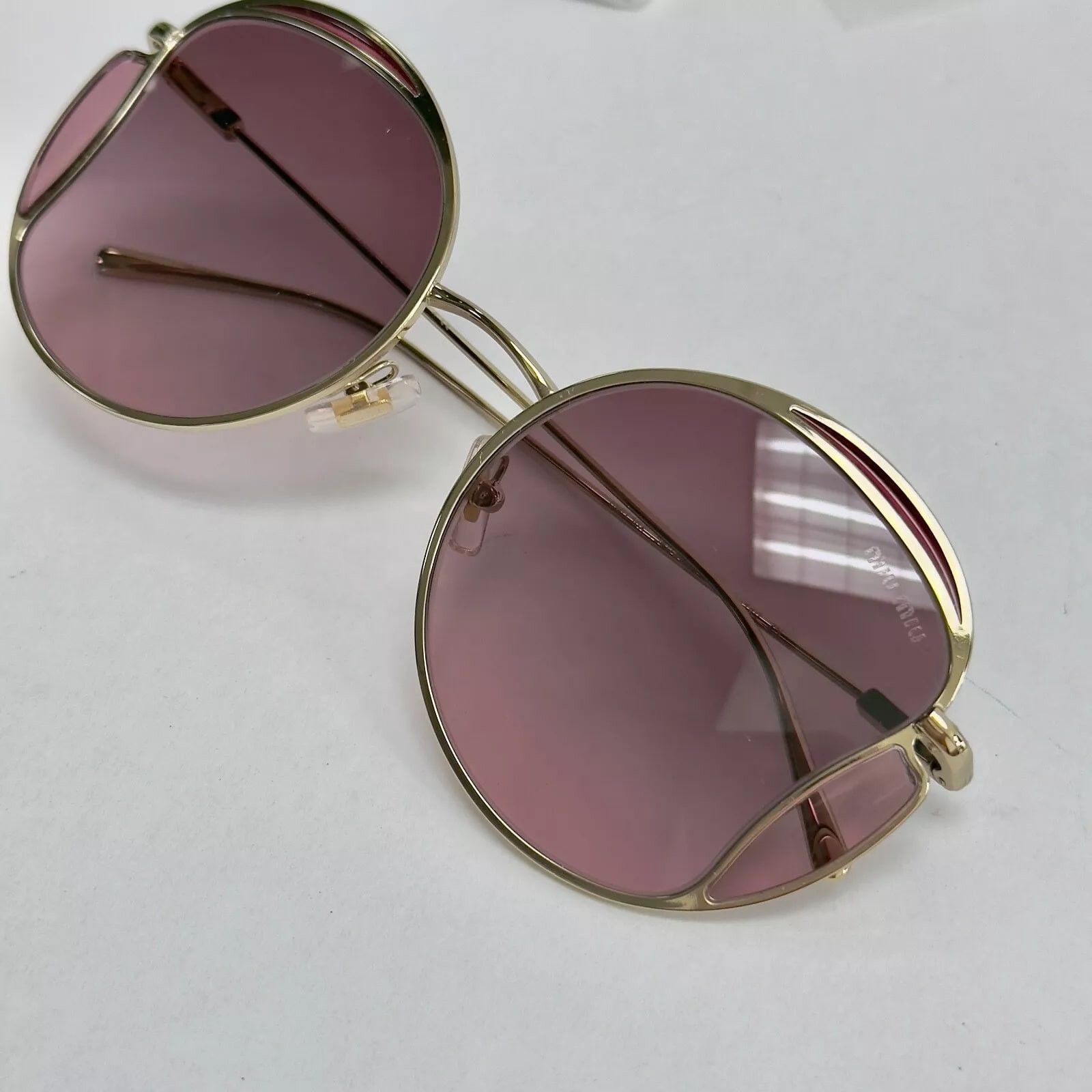 Miu Miu MIU MIU CORE MU56XS Gold Pink Round Metal Fashion 56X Size ONE SIZE - 6 Thumbnail