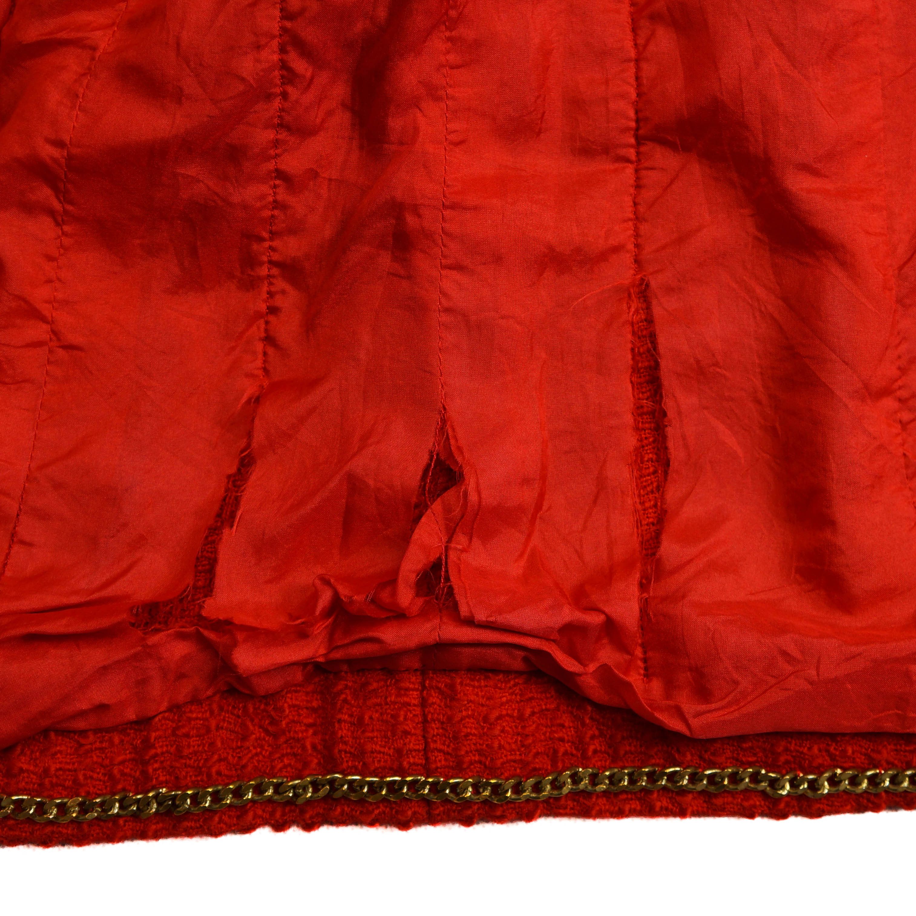 Chanel CHANEL Boutique 1978-1985 Red Tweed Jacket Suit Vintage Size M / US 6-8 / IT 42-44 - 9 Thumbnail