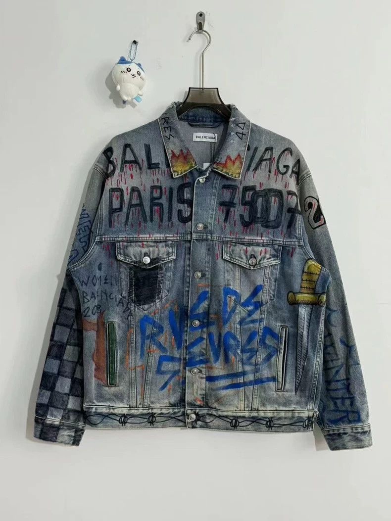 Balenciaga Balenciaga graffiti covered denim jacket-2506 Size US XS / EU 42 / 0 - 1 Thumbnail