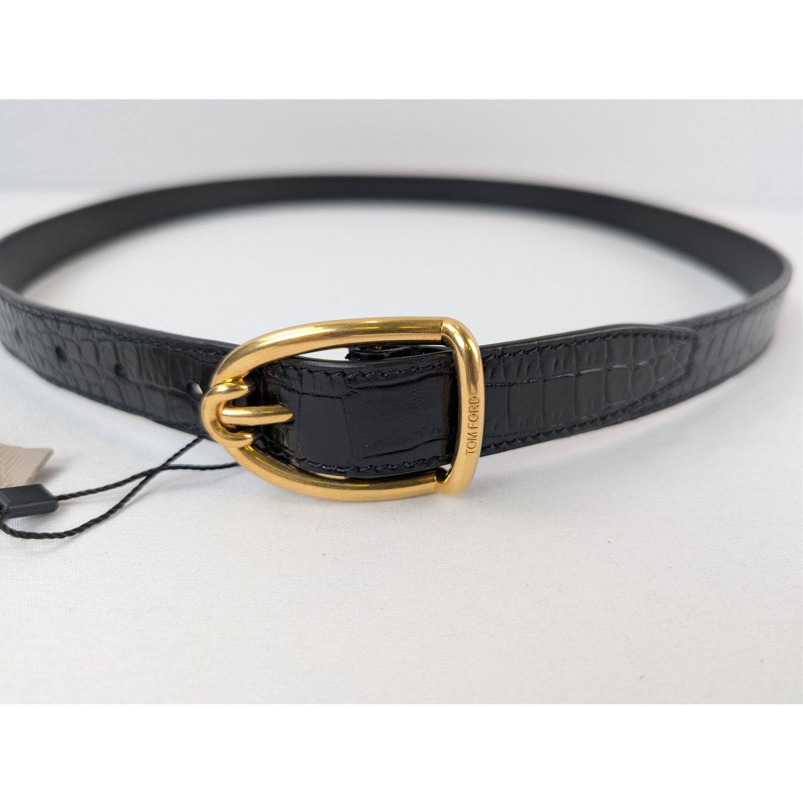 Tom Ford o1rshd1 Size: 110 / crocodile-embossed patent leather belt Size 44 - 3 Thumbnail