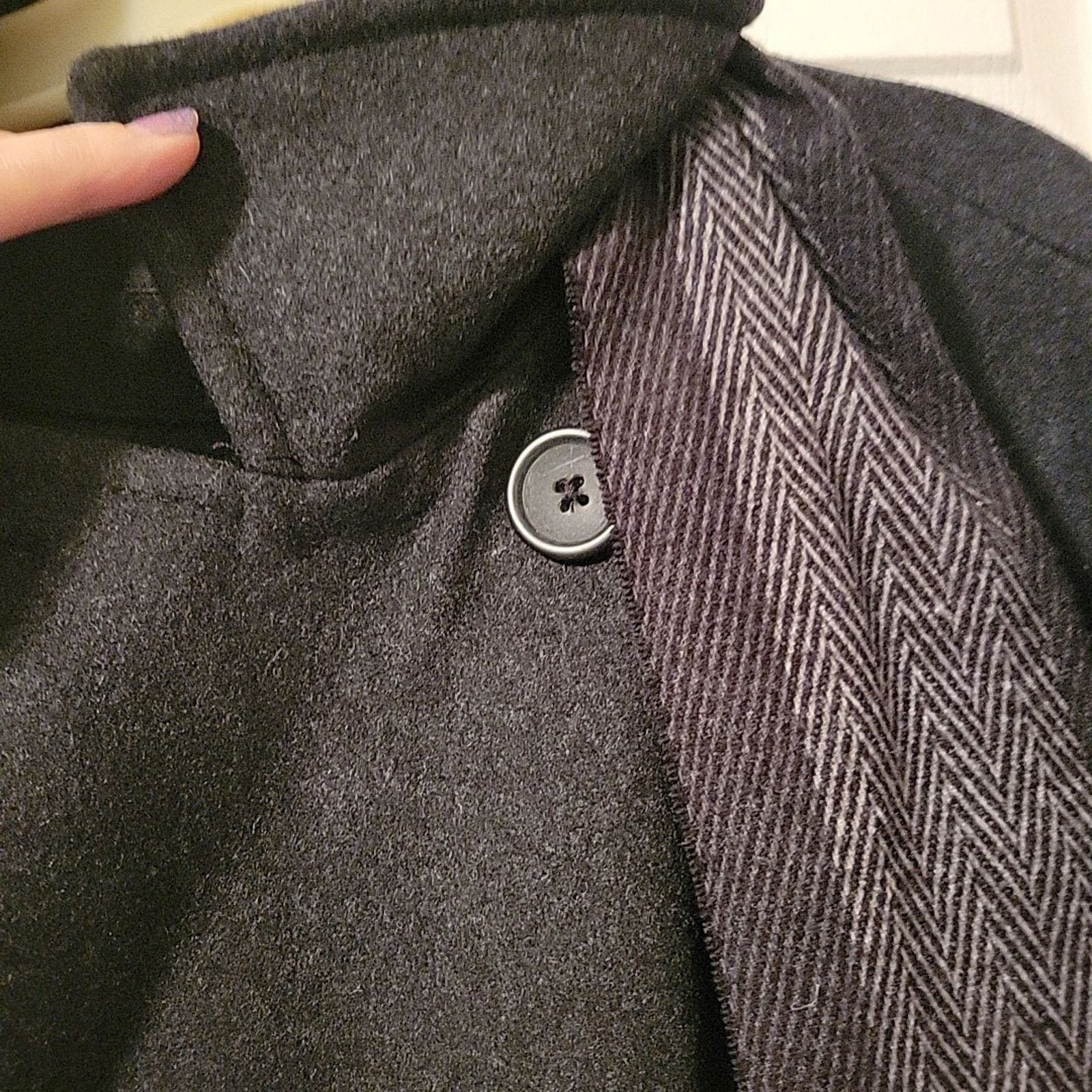 Liz Claiborne CLAIBORNE Peacoat Mens 1X Black Wool Blend NEW Classic Size XL / US 12-14 / IT 48-50 - 10 Thumbnail
