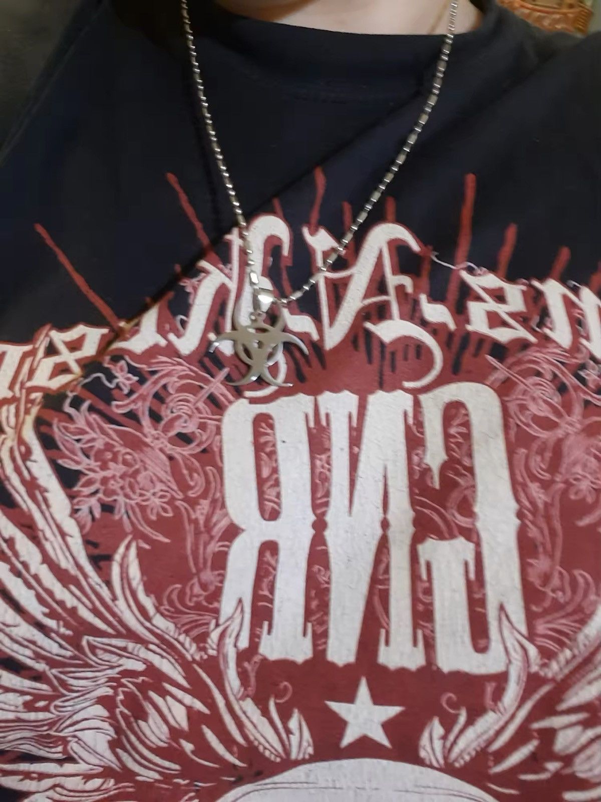 Japanese Brand × Vintage Biochemical Crisis Symbol Silver Chain Necklace Size ONE SIZE - 4 Thumbnail
