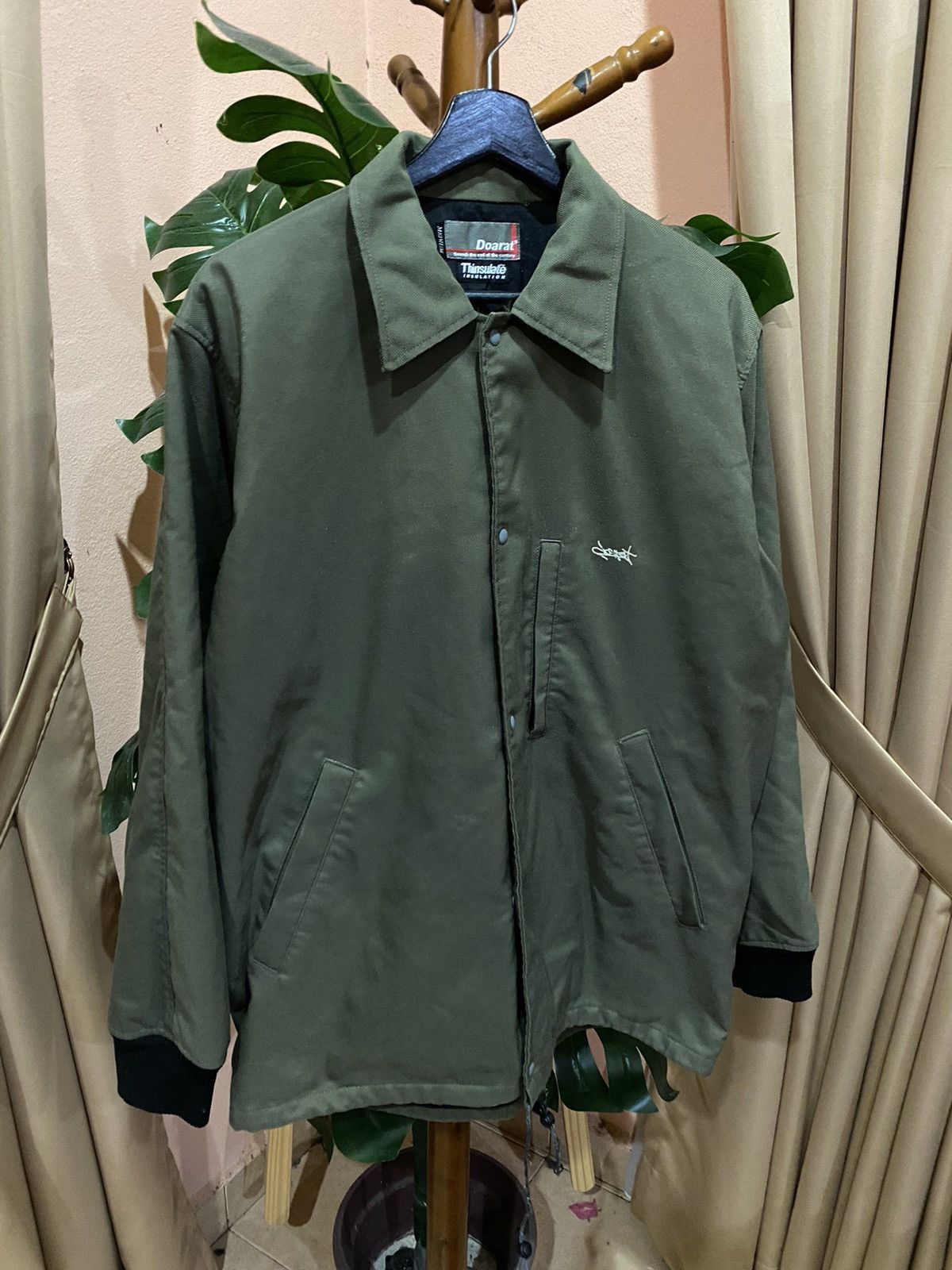 Japanese Brand Doarat Insulated Jacket Thinsulate Olive Green Snap-Up Coat Size US M / EU 48-50 / 2 - 3 Thumbnail
