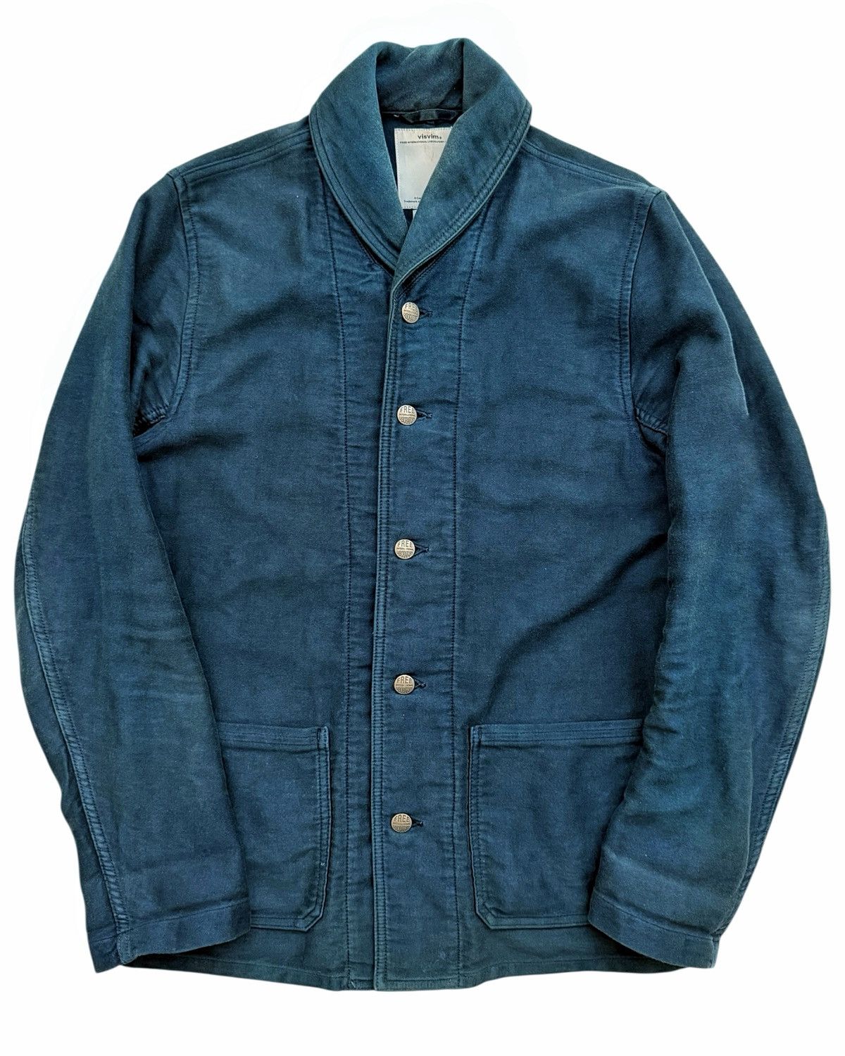◎VISVIM CUNNINGHAM DAMAGED MOLESKIN M] Visvim 13AW Cunningham Smock Damaged Moleskin Indigo