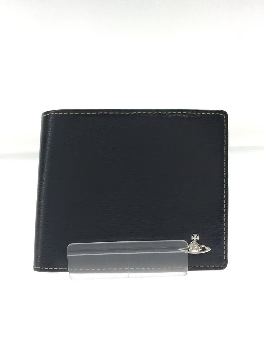 Contrast Stitch Orb Leather Wallet
