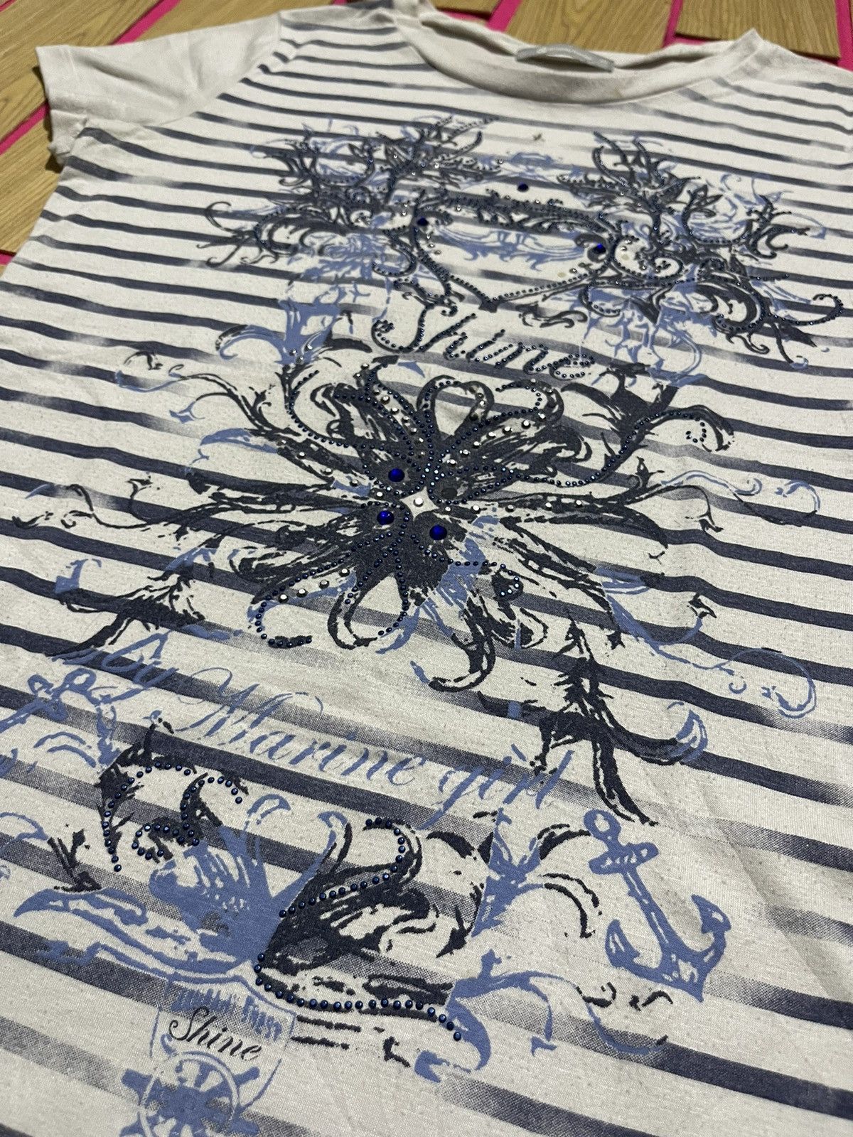 If Six Was Nine Y2K ARNALDO BASSINI short sleeve t-shirt with glitter print Size M / US 6-8 / IT 42-44 - 3 Thumbnail