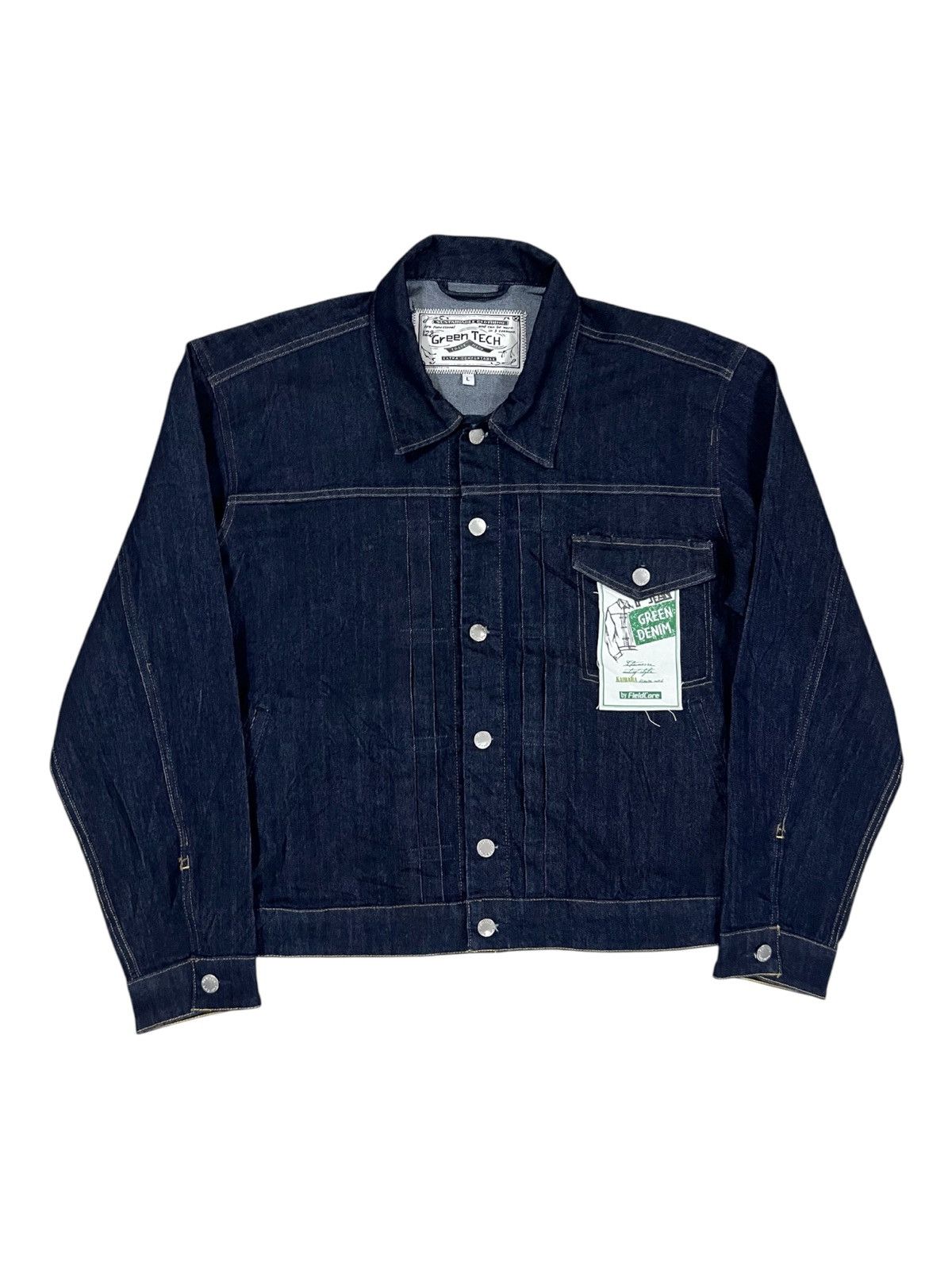Japanese Brand WWII Model Type-1 Pleated Kaihara Fabric Denim Jacket Size US L / EU 52-54 / 3 - 2 Thumbnail