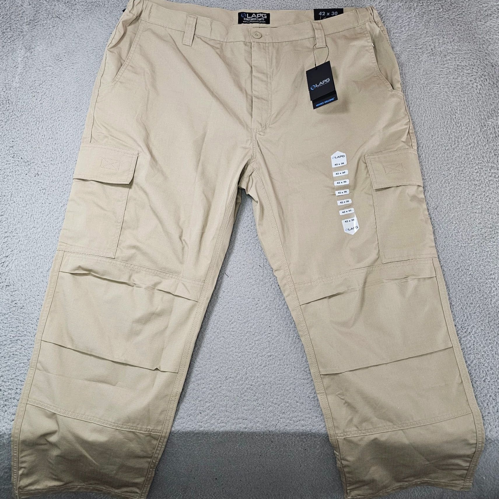 Vintage LA Police Gear Cargo Pants Mens 42x30 Khaki Ripstop Core Tactical BTP9001 Size US 42 / EU 58 - 2 Thumbnail