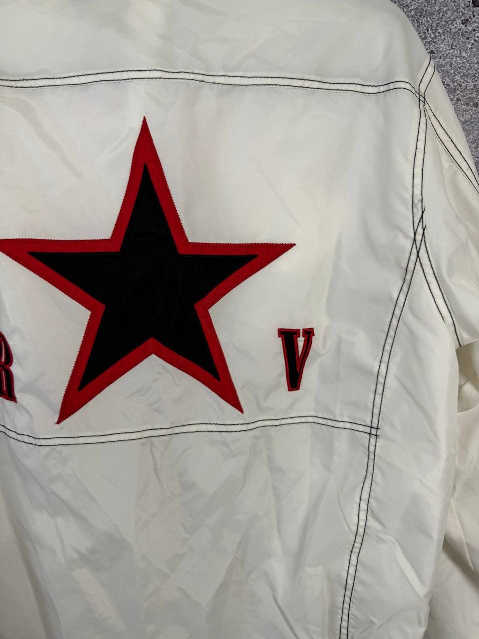 Vintage Reclaimed Vintage Biker Jacket Nylon White Men's Xs size Size US XS / EU 42 / 0 - 18 Thumbnail