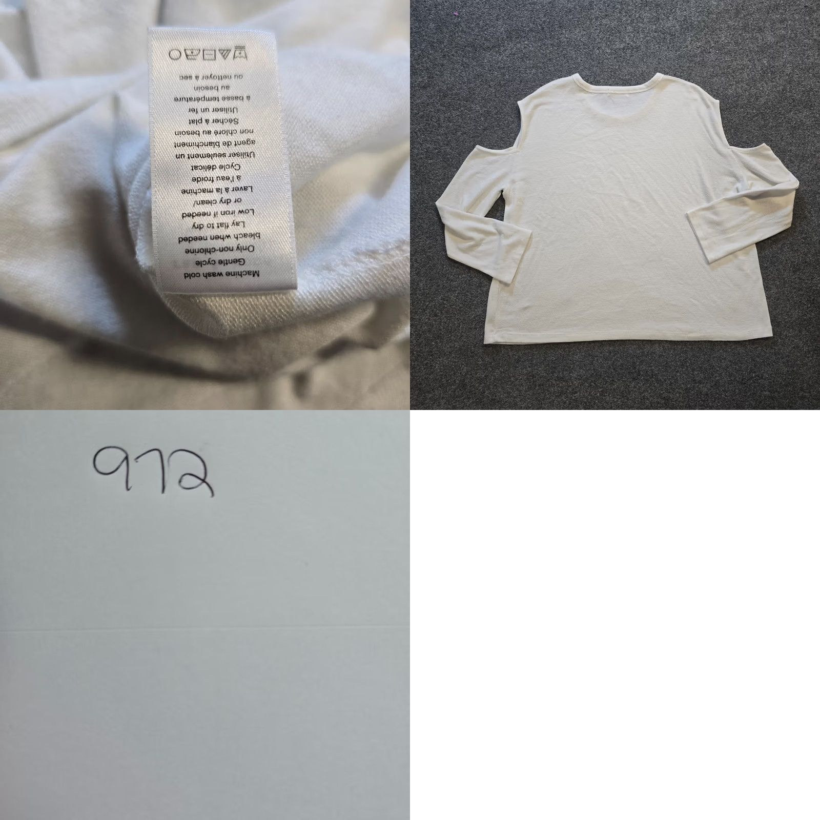 Rag & Bone Rag & bone Top Womens Small White Knit Cold Shoulder Long Sleeve Casual Capsule Shirt Size S / US 4 / IT 40 - 8 Thumbnail