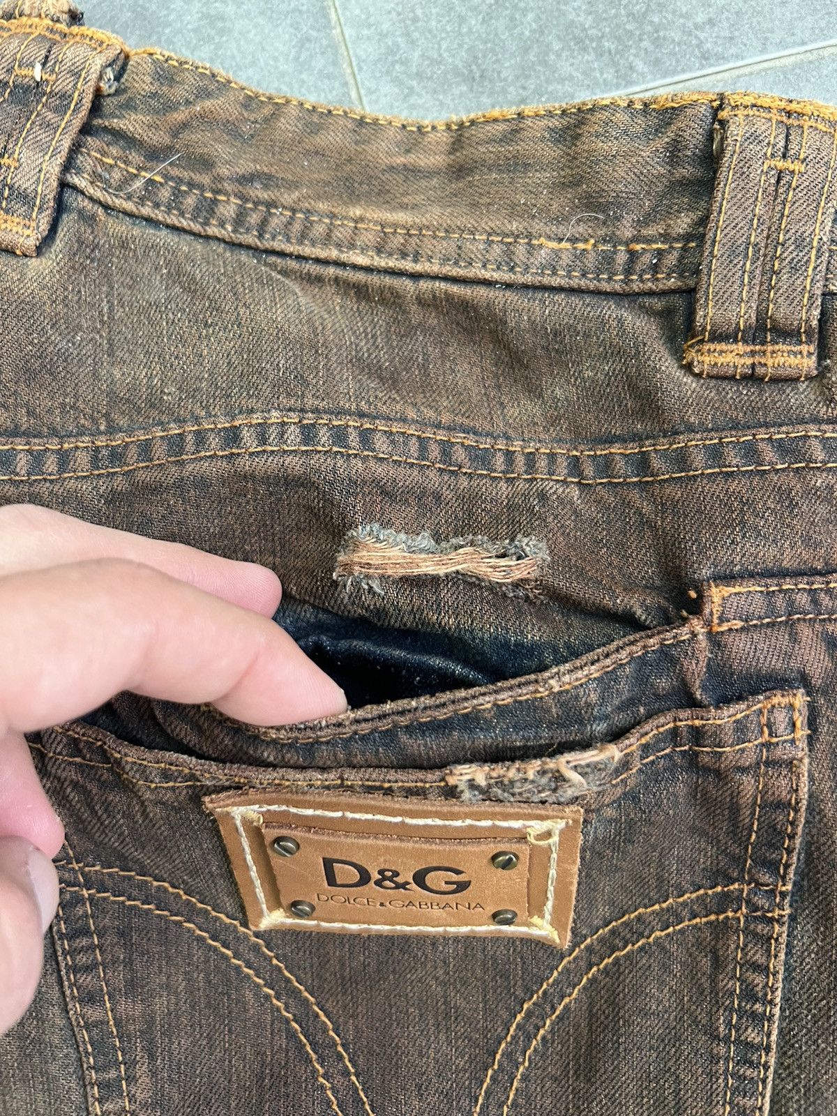 Dolce & Gabbana × Vintage Dolce Gabbana sashiko distressed avant Garde y2k dg jeans Size 30" / US 8 / IT 44 - 7 Thumbnail