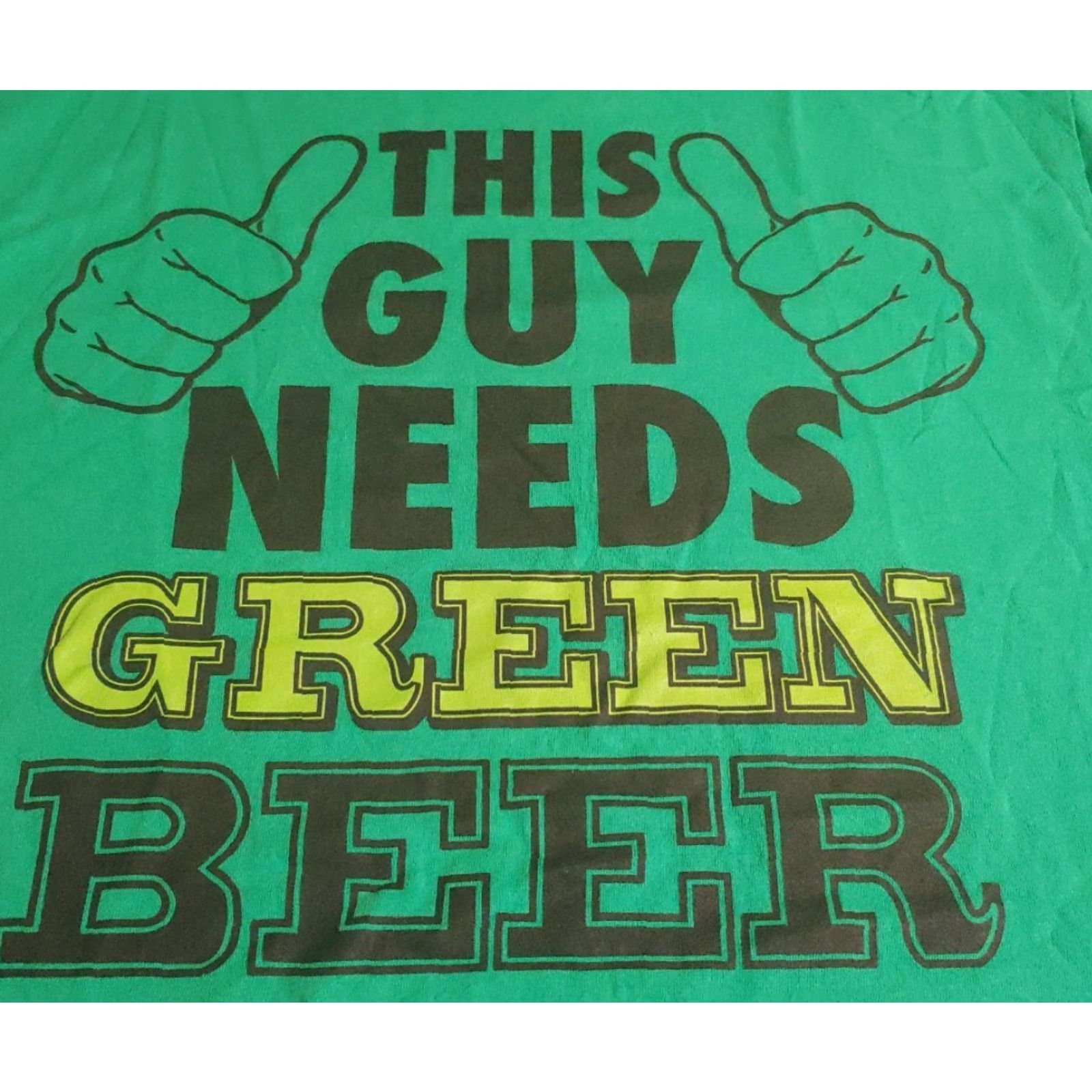 Gildan Gildan Mens Graphic Tee L Green Short Sleeve Cotton St Patrick's Day Beer Shirt Mens Size US 33 - 3 Thumbnail