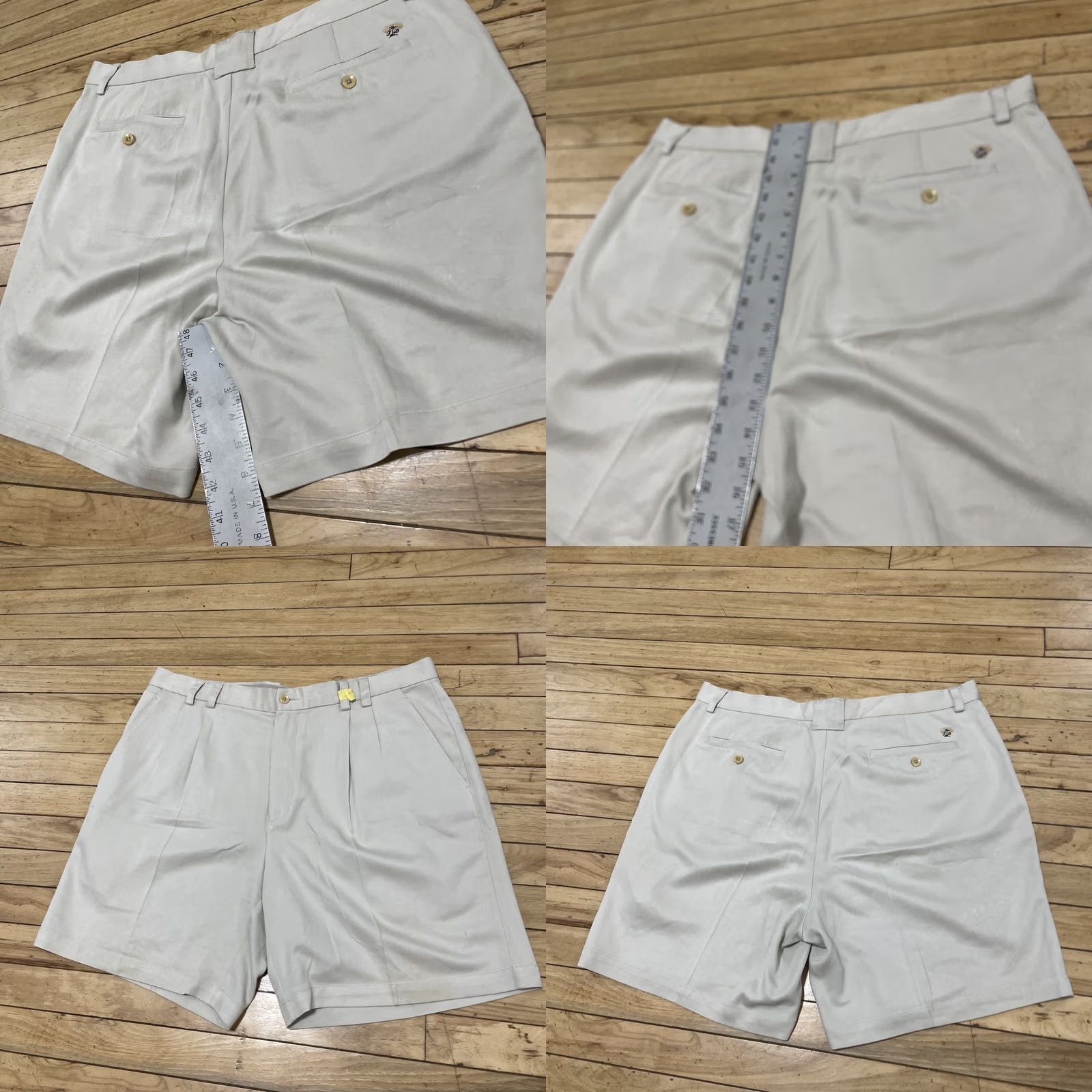 Tommy Bahama VINTAGE Tommy Bahama Pleated Silk Shorts Men 36 Cream Ivory 7" Y2k Old Money Preppy Grunge 90s Beachy Nautical Casual Travel Pockets Mens Size US 36 / EU 52 - 8 Thumbnail