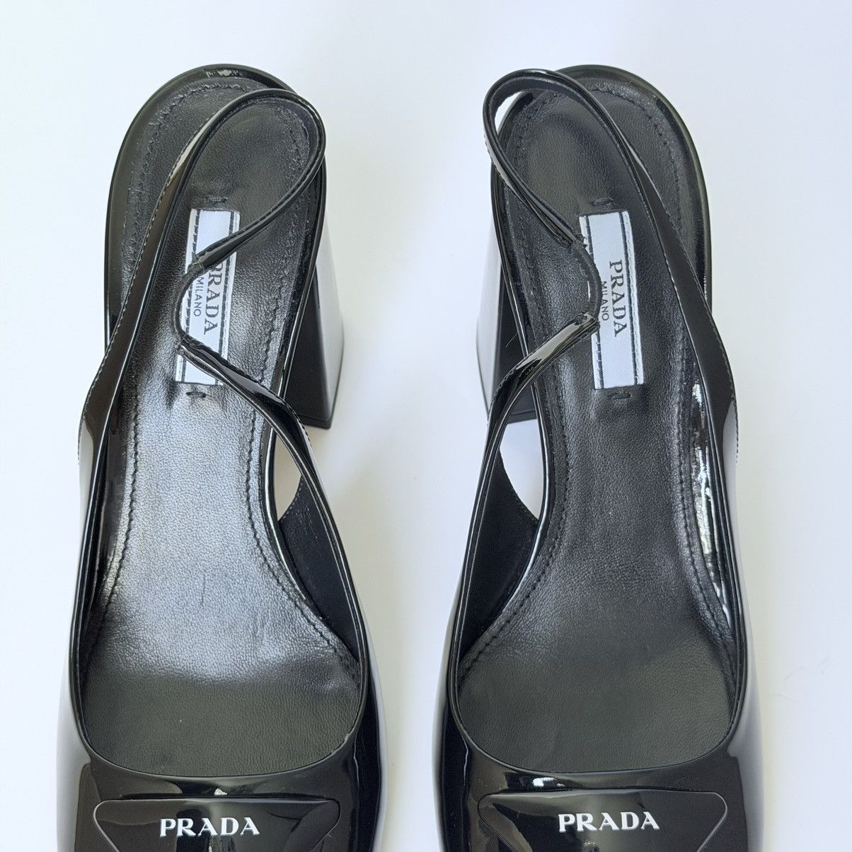 Prada Prada Vernice Patent Leather Slingback Pumps Size US 8.5 / IT 38.5 - 5 Thumbnail