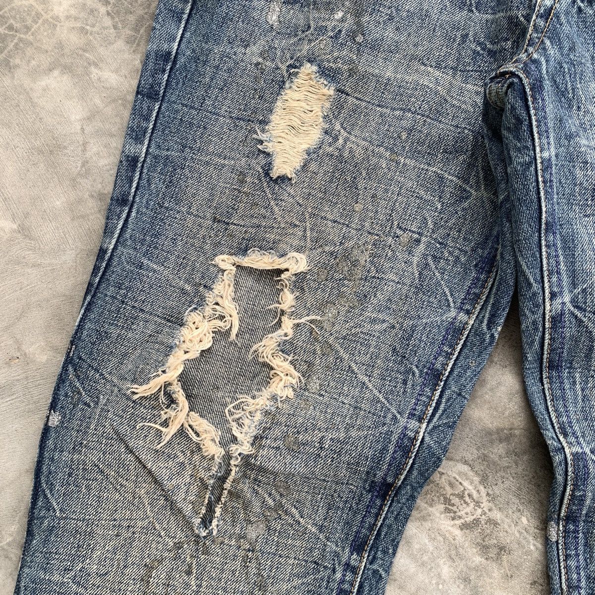 Le Grande Bleu (L.G.B.) Crazy Midas Glitter Paint Splatter ifsix LGB Flared Jeans Size US 31 - 4 Thumbnail