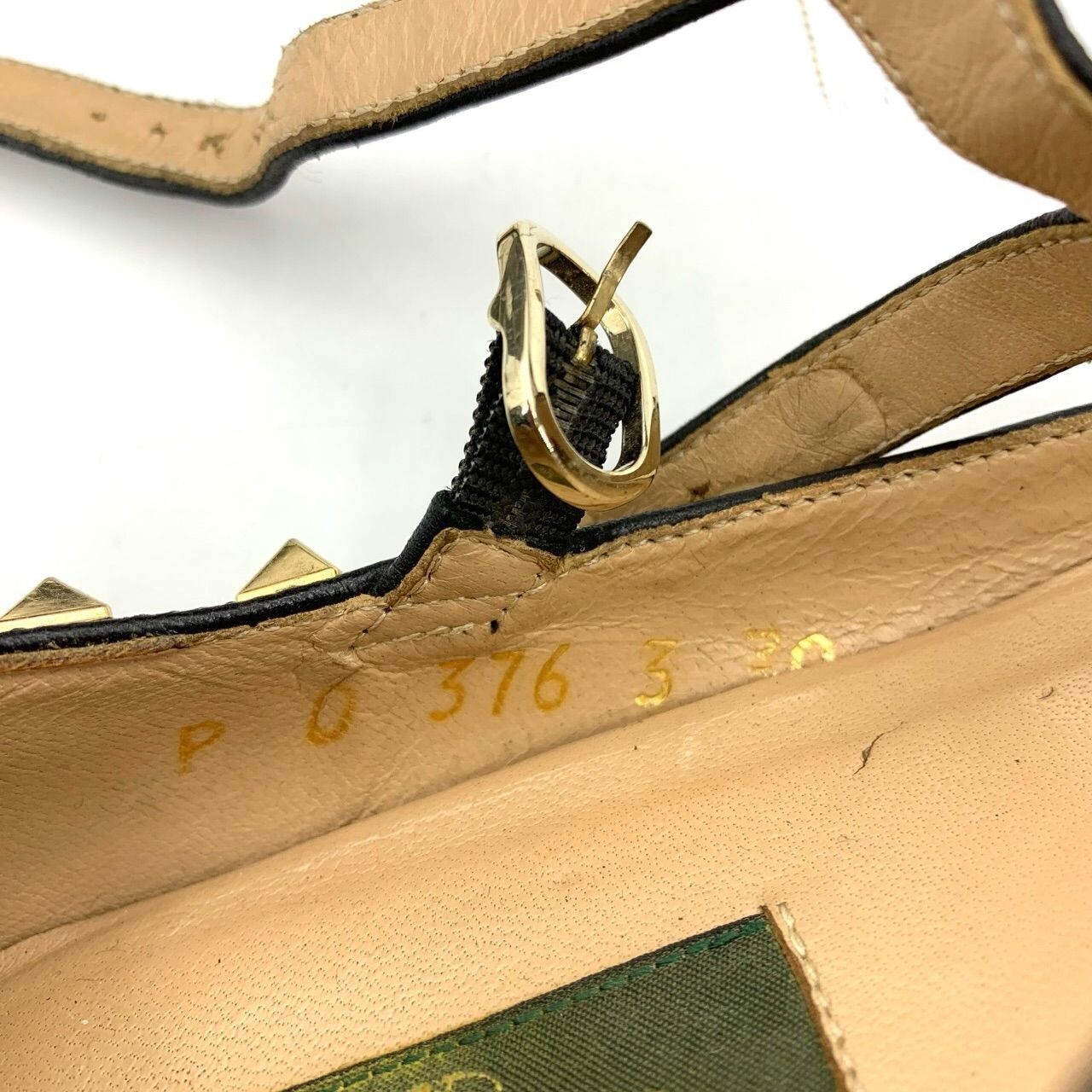Valentino Valentino Garavani Rivet Pointed Flat Sandals 38 Black Full Size US 8 / IT 38 - 4 Thumbnail