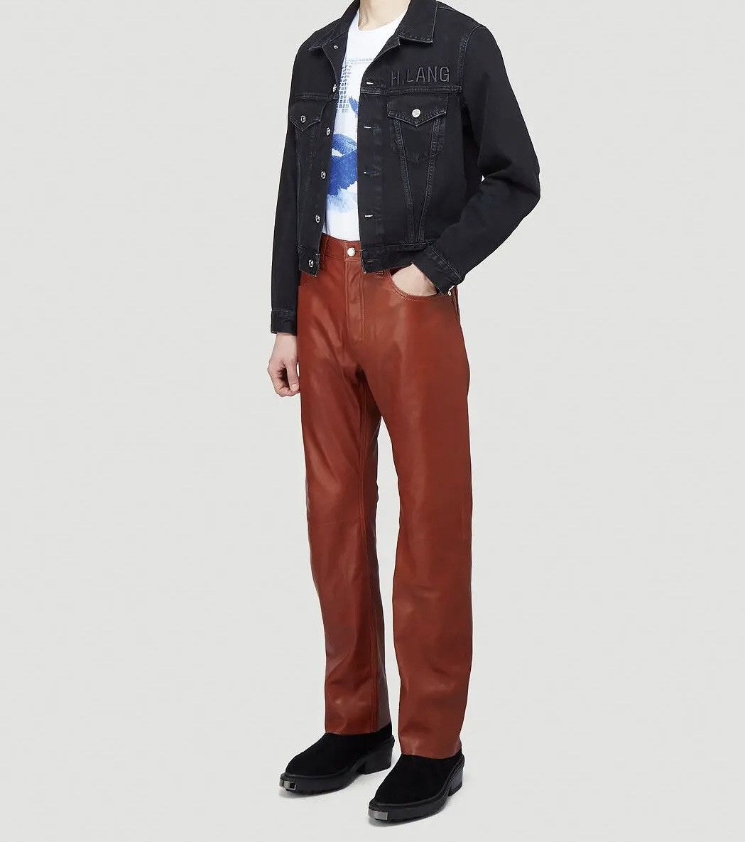 Helmut Lang Masc Hi Straight Leather Pants Size US 30 / EU 46 - 9 Thumbnail