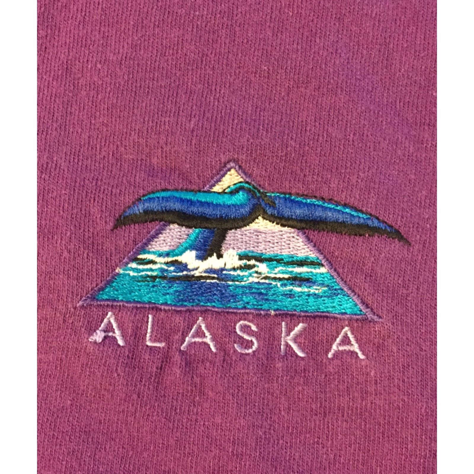 Vintage VINTAGE 90s Alaska Whale Tail Mock Neck Shirt XL Purple USA Nature Ocean Fishing Sea Cotton Deluxe Mens Graphic Tee Size US XL / EU 56 / 4 - 2 Thumbnail