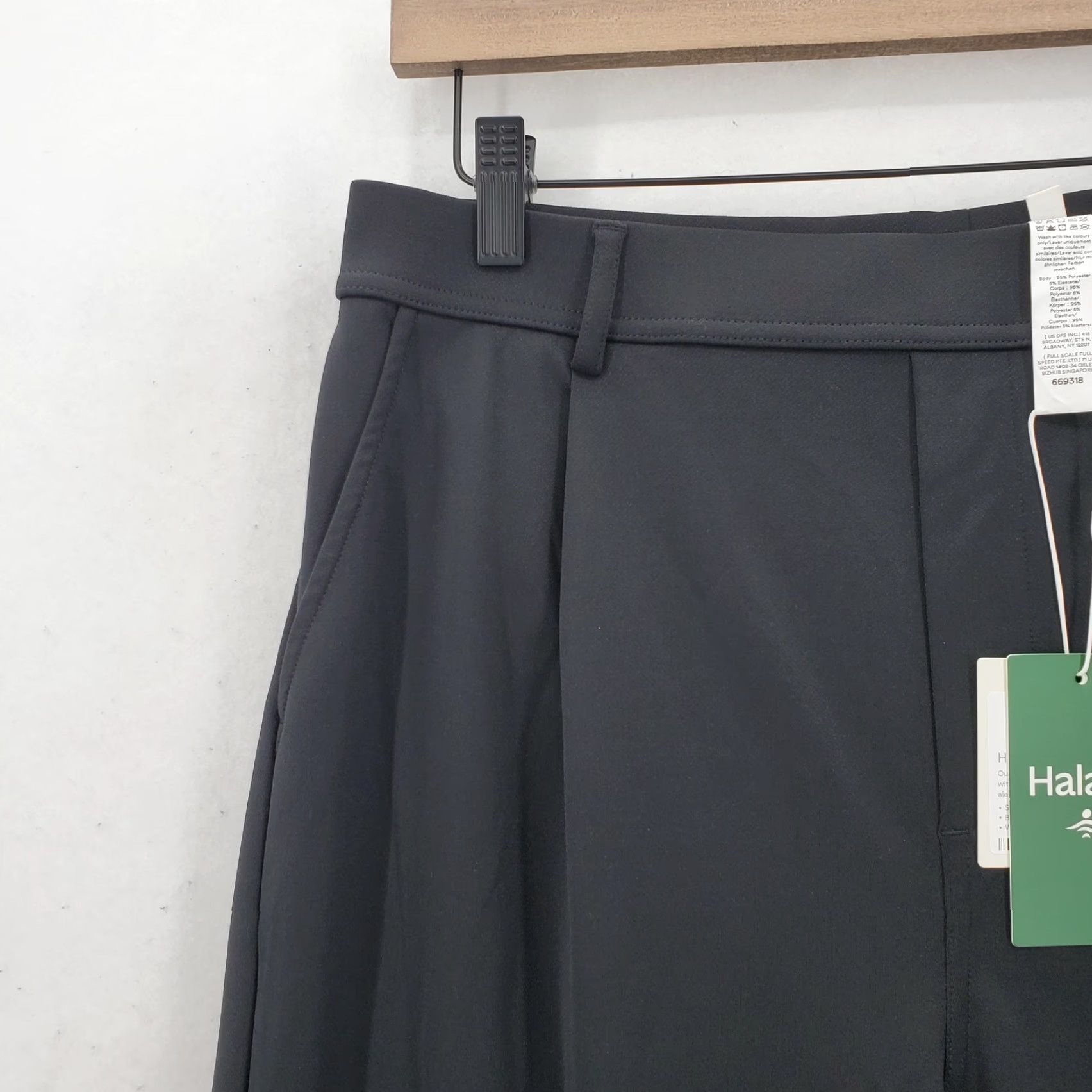 Vintage Halara Pants Womens Large Black Flex Crepe Wide Leg Office Work Athleisure Dress Pants Size 36" / US 14 / IT 50 - 3 Thumbnail