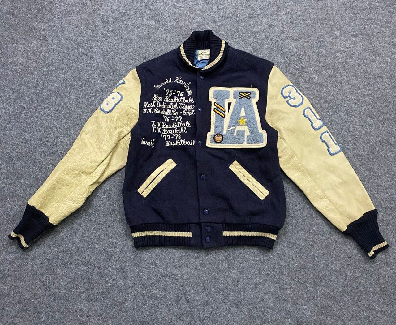 💥Vintage 70s Warehouse Basketball Varsity Jacket