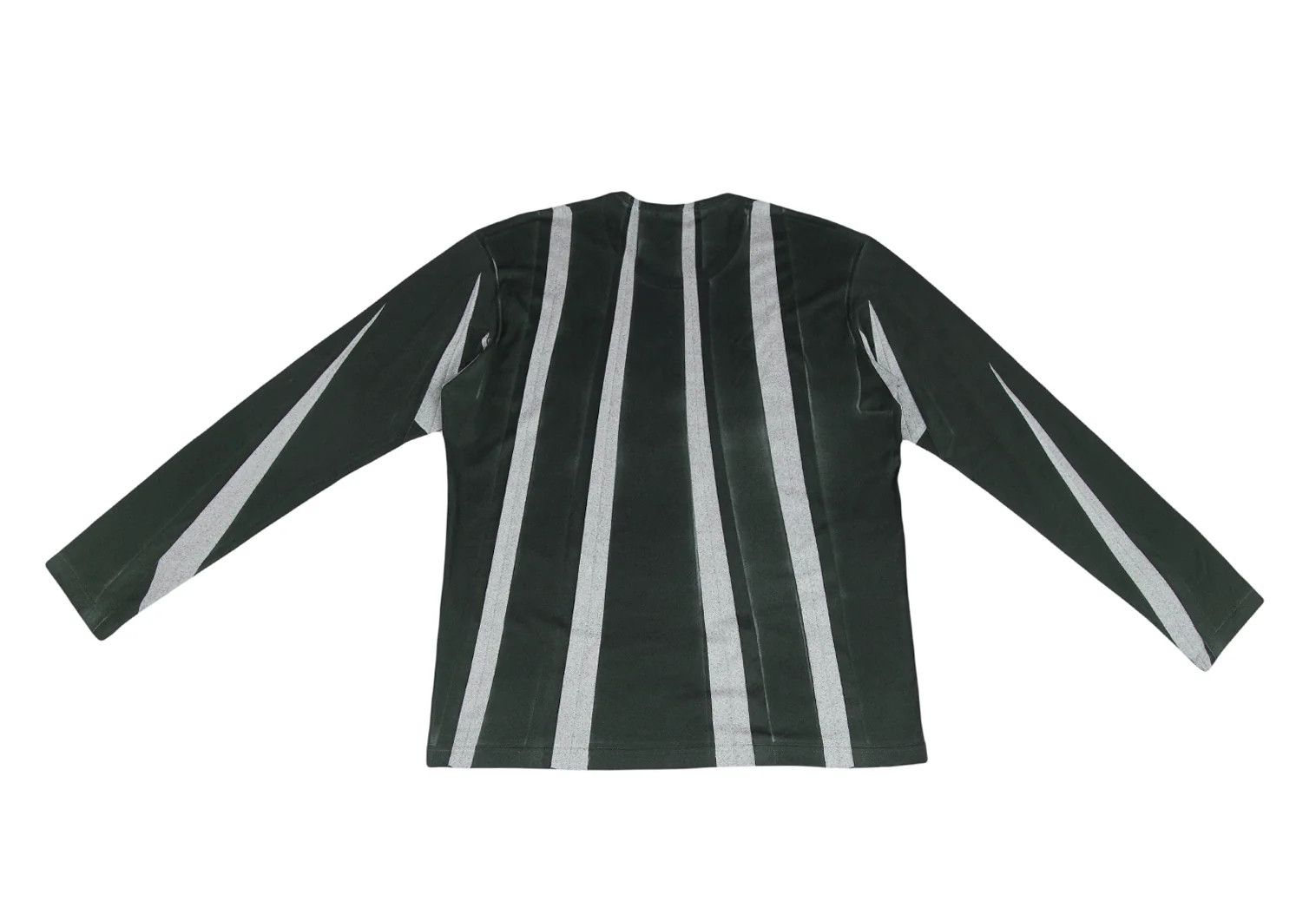 Issey Miyake Pleated Stripe Print T-Shirt in Dark Green Size US XL / EU 56 / 4 - 10 Thumbnail