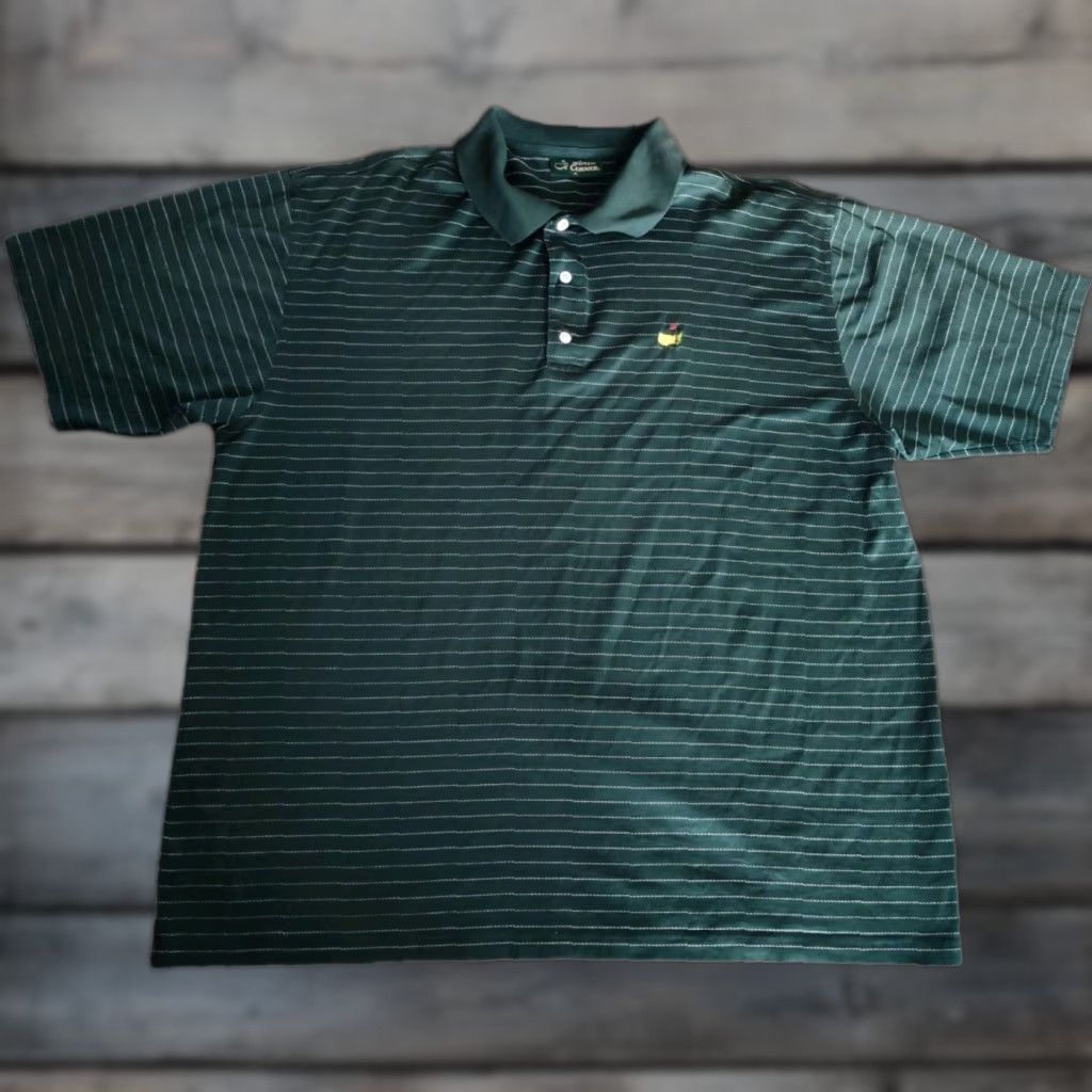 Vintage VINTAGE Amen Corner Masters Golf Polo Shirt Men XL Green Striped Short Sleeve Button-Up Casual Size US XL / EU 56 / 4 - 1 Thumbnail