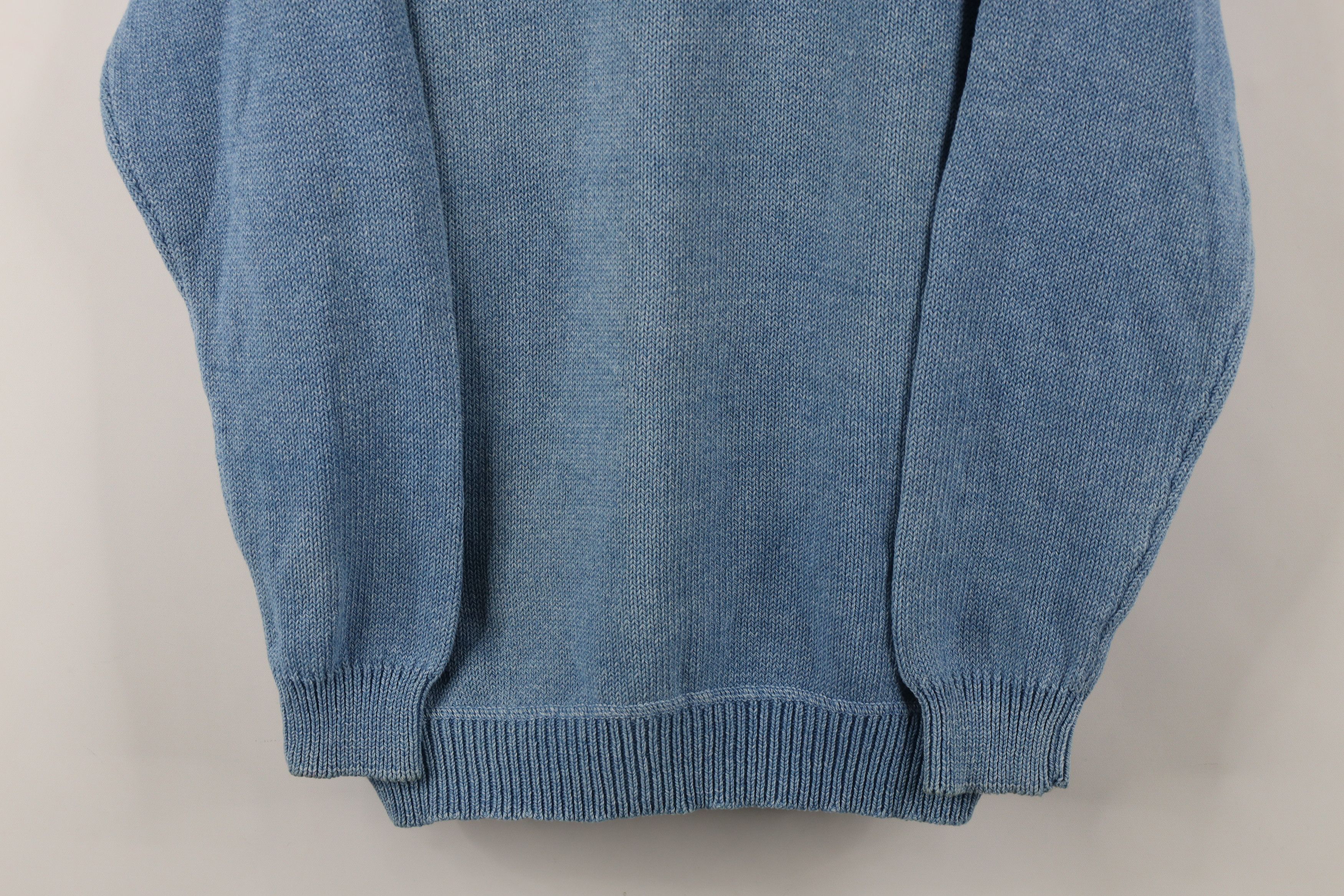 Vintage Vintage 90s Streetwear Stonewash Cotton Knit Sweater Blue Size US S / EU 44-46 / 1 - 3 Thumbnail