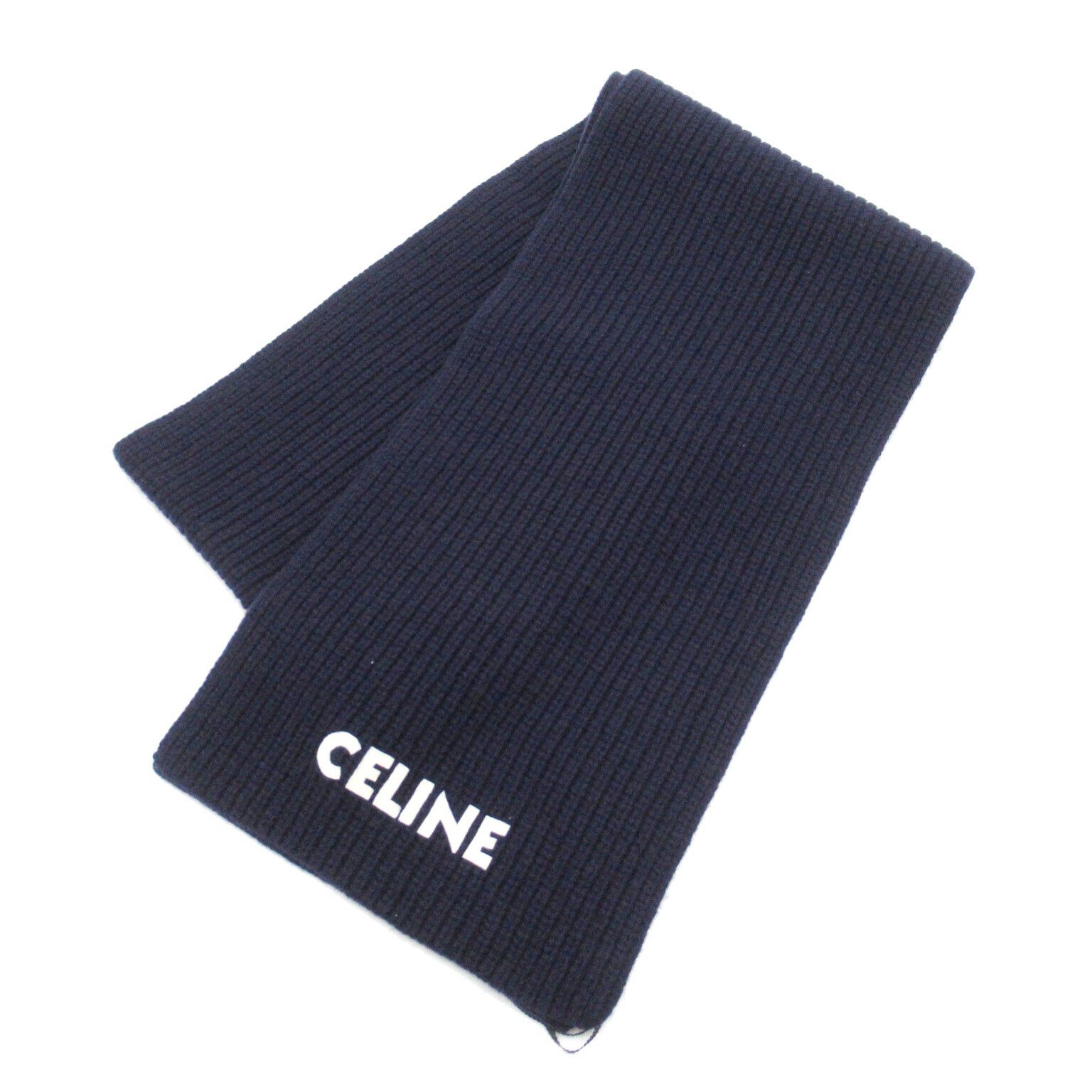 Celine Celine Scarf Wool Navy Size ONE SIZE - 1 Thumbnail