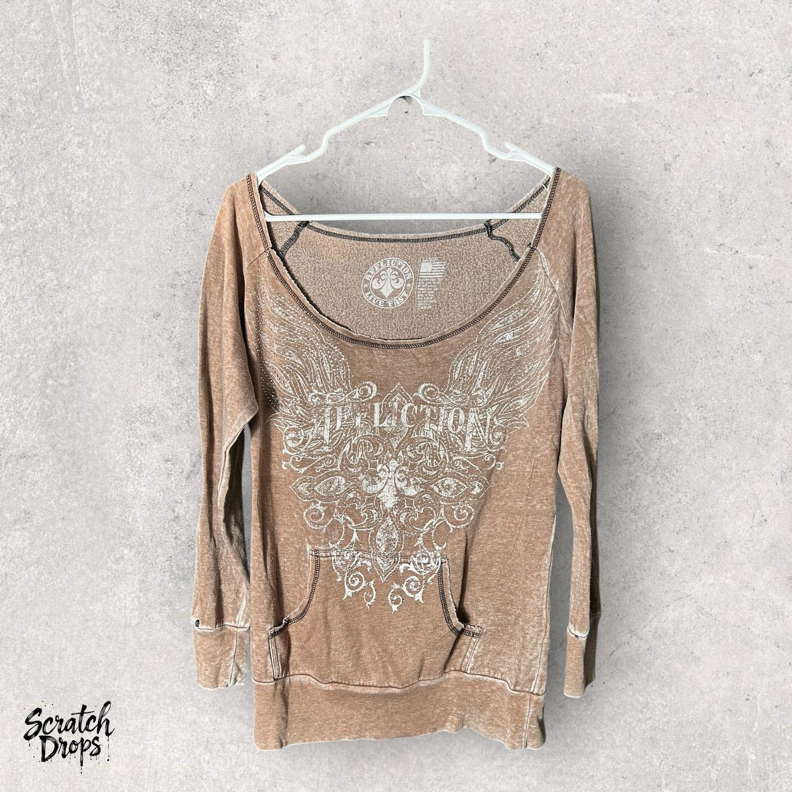 Affliction Affliction Vintage Y2K Graphic Long Sleeve Shirt Womens Sz L Size L / US 10 / IT 46 - 1 Thumbnail