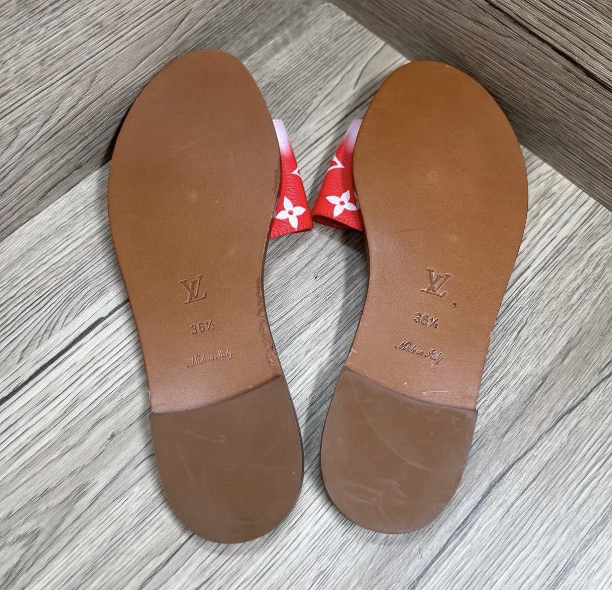 Louis Vuitton Louis Vuitton Lock It Red & Pink Monogram Slippers J41 Size US 6.5 / IT 36.5 - 5 Thumbnail