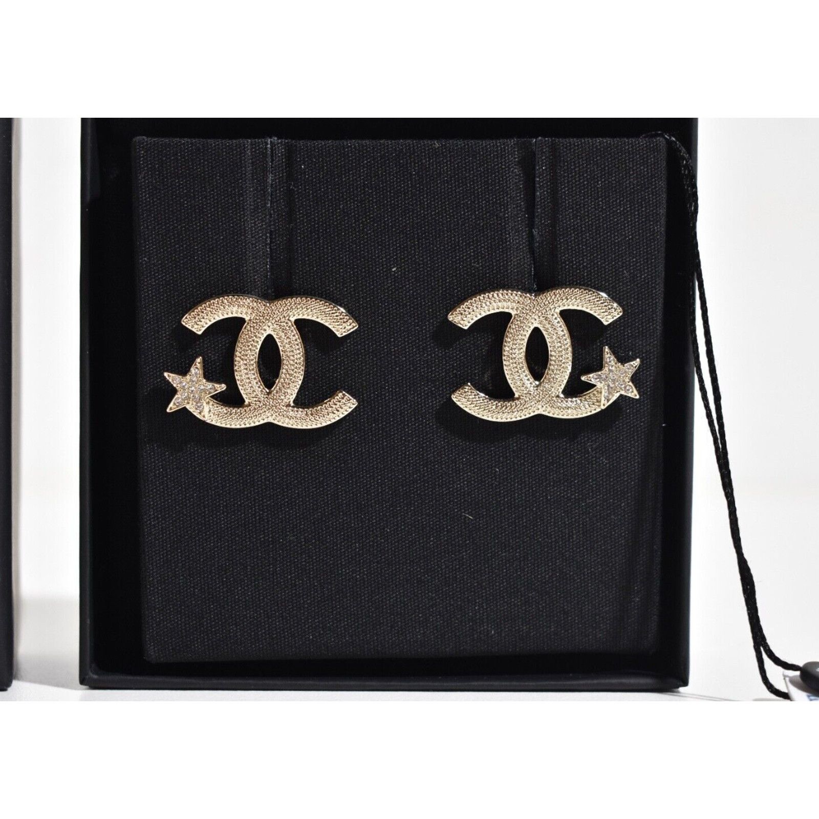 Chanel Chanel Gold Crystal Star Drop Statement Stud Earrings Size ONE SIZE - 6 Thumbnail