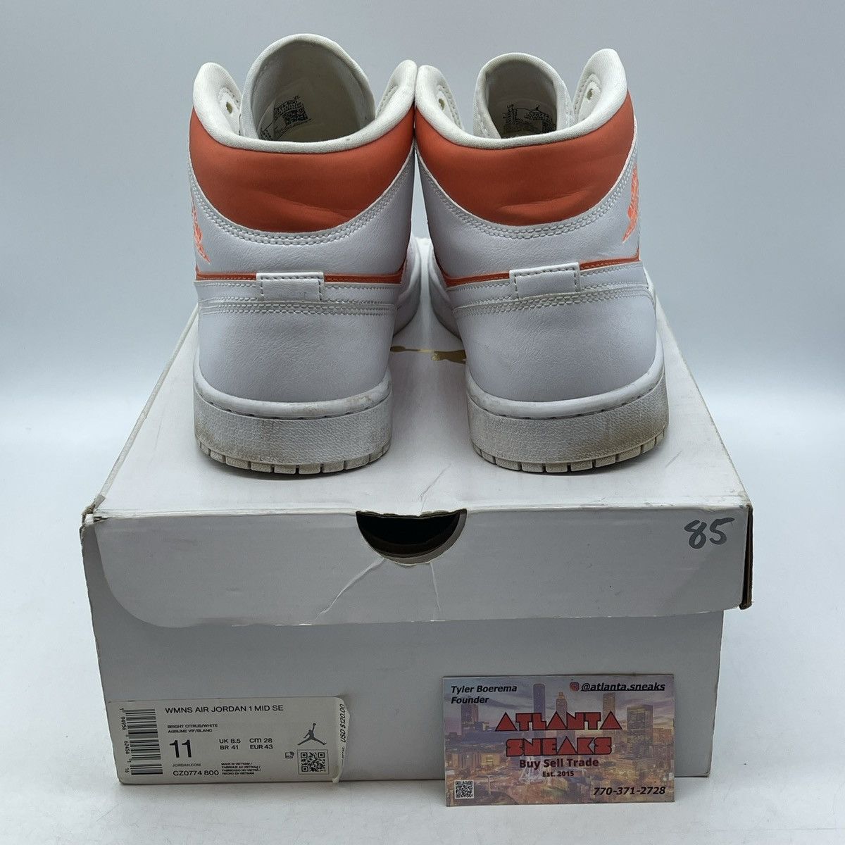Jordan Brand Wmns air Jordan 1 mid bright citrus Size US 11 / IT 41 - 3 Thumbnail