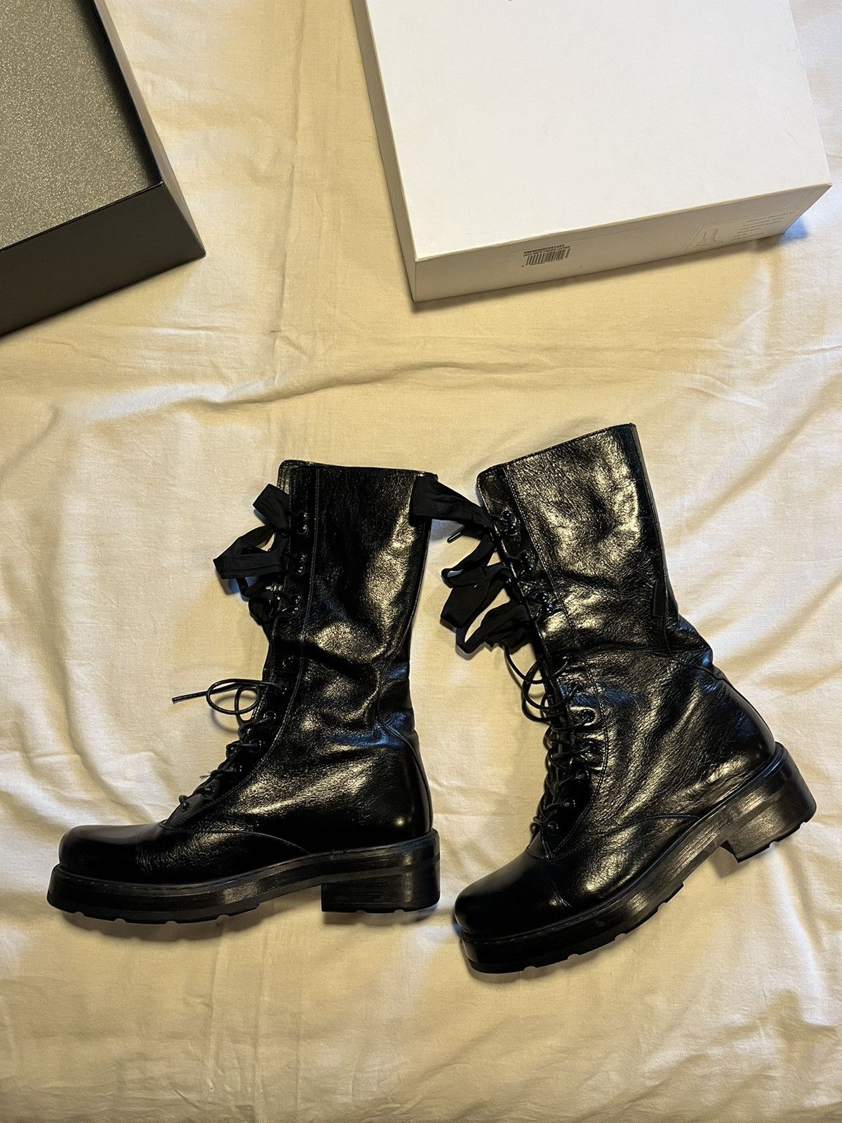Olivier Theyskens Olivier Theyskens leather combat boots. Size US 10 / IT 40 - 6 Thumbnail