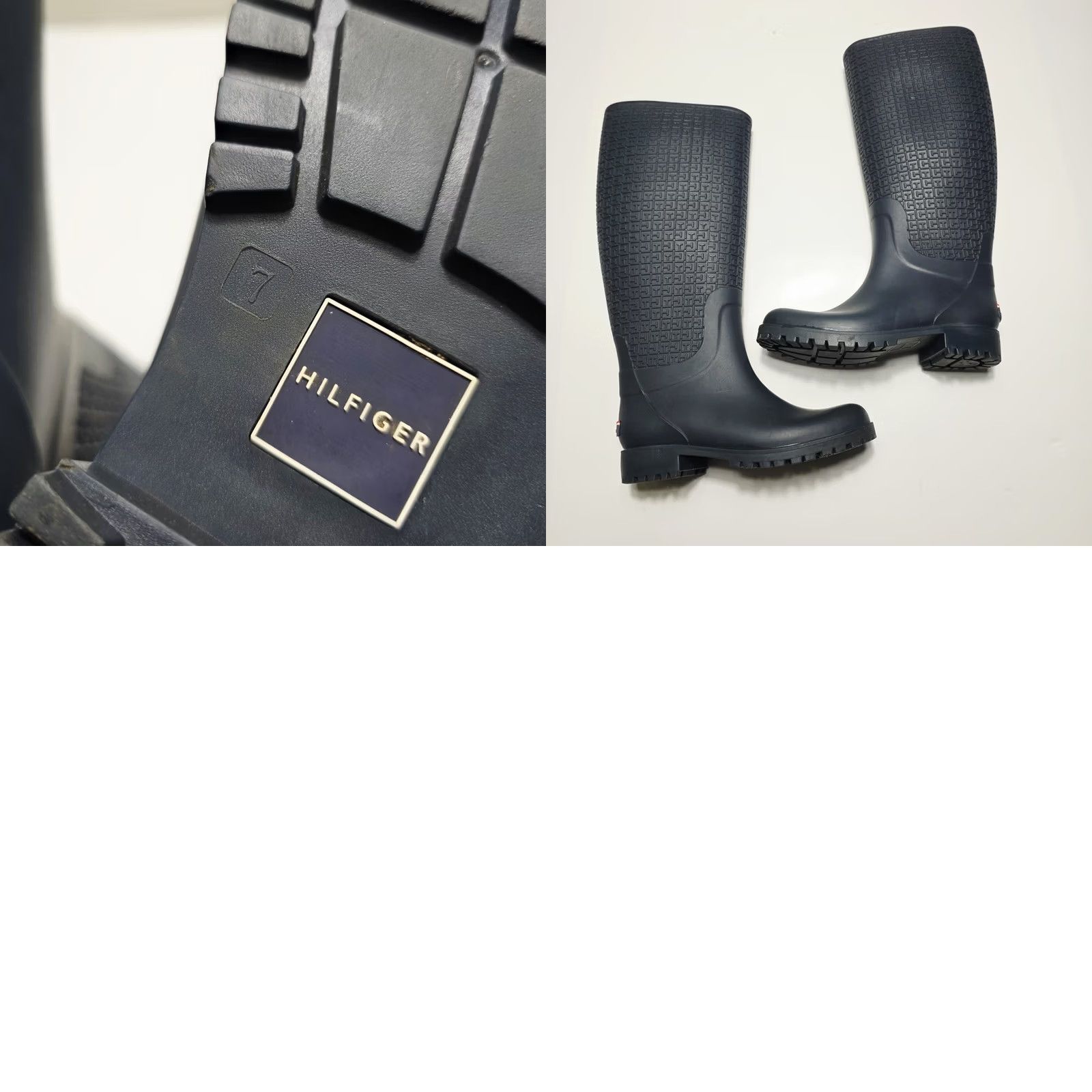 Tommy Hilfiger Womens Tommy Hilfiger Raindrop Navy Blue Tall Casual Rain Boots Size 7 Women Short Code: NI Size US 7 / IT 37 - 8 Thumbnail