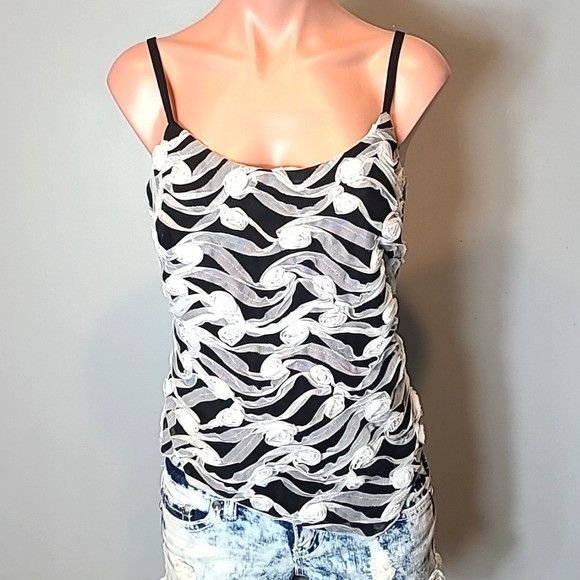 Frank Lyman Frank Lyman Art To Wear Womens 10 Avant Garde Y2K Top Floral Size L / US 10 / IT 46 - 1 Thumbnail