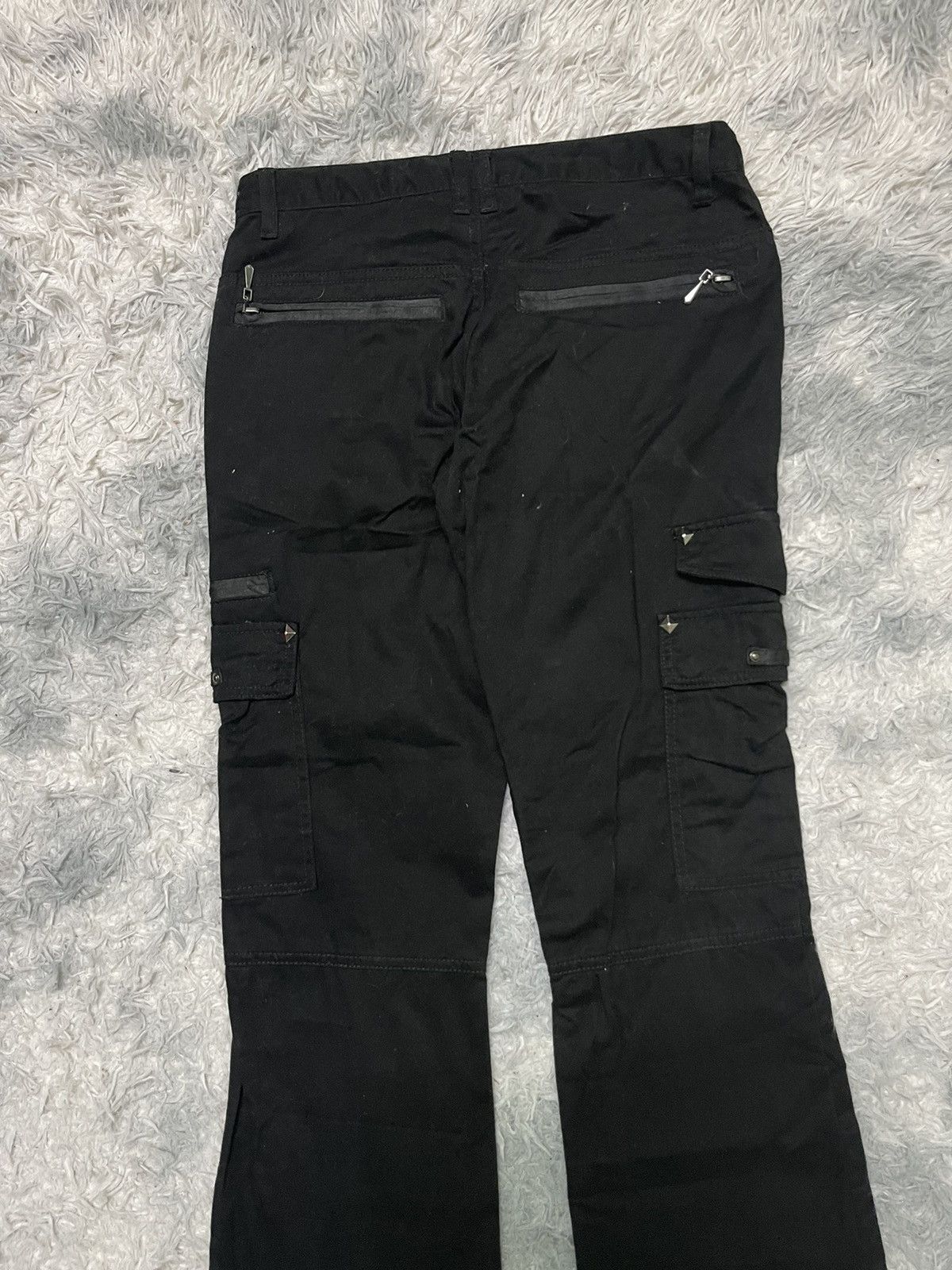 Japanese Brand 2000s PUNK STYLE FLARE CARGO PANT BRAND BLACK BACCARA Size US 30 / EU 46 - 9 Thumbnail