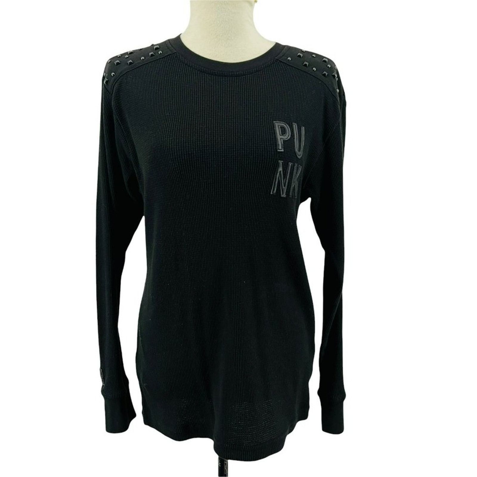 Black Label Blac Label Black Thermal Studded Shoulder Long Sleeve Size S / US 4 / IT 40 - 1 Thumbnail