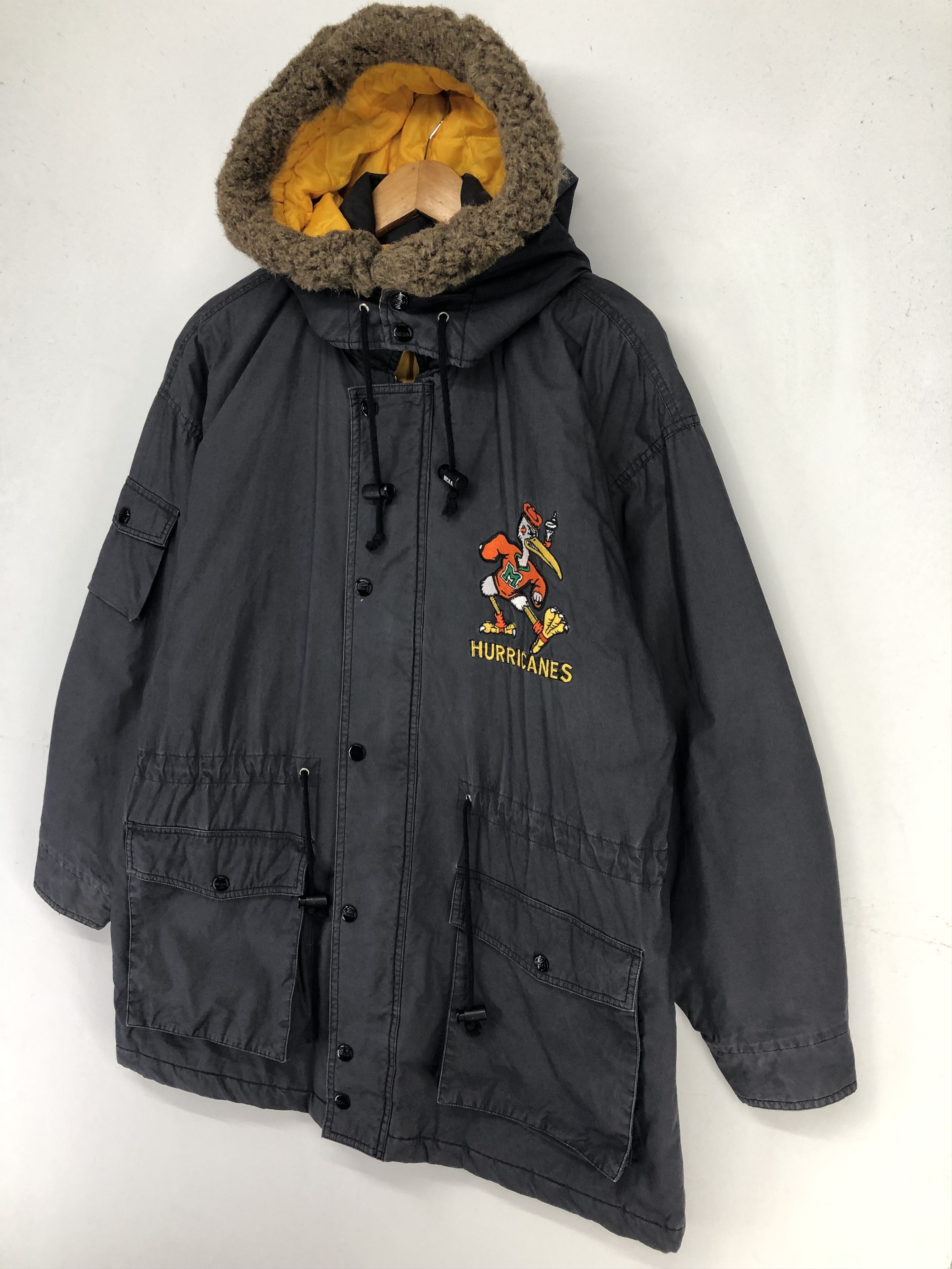 NCAA Vintage Miami Hurricanes Embroidery Logo Parka Jacket Size US L / EU 52-54 / 3 - 3 Thumbnail