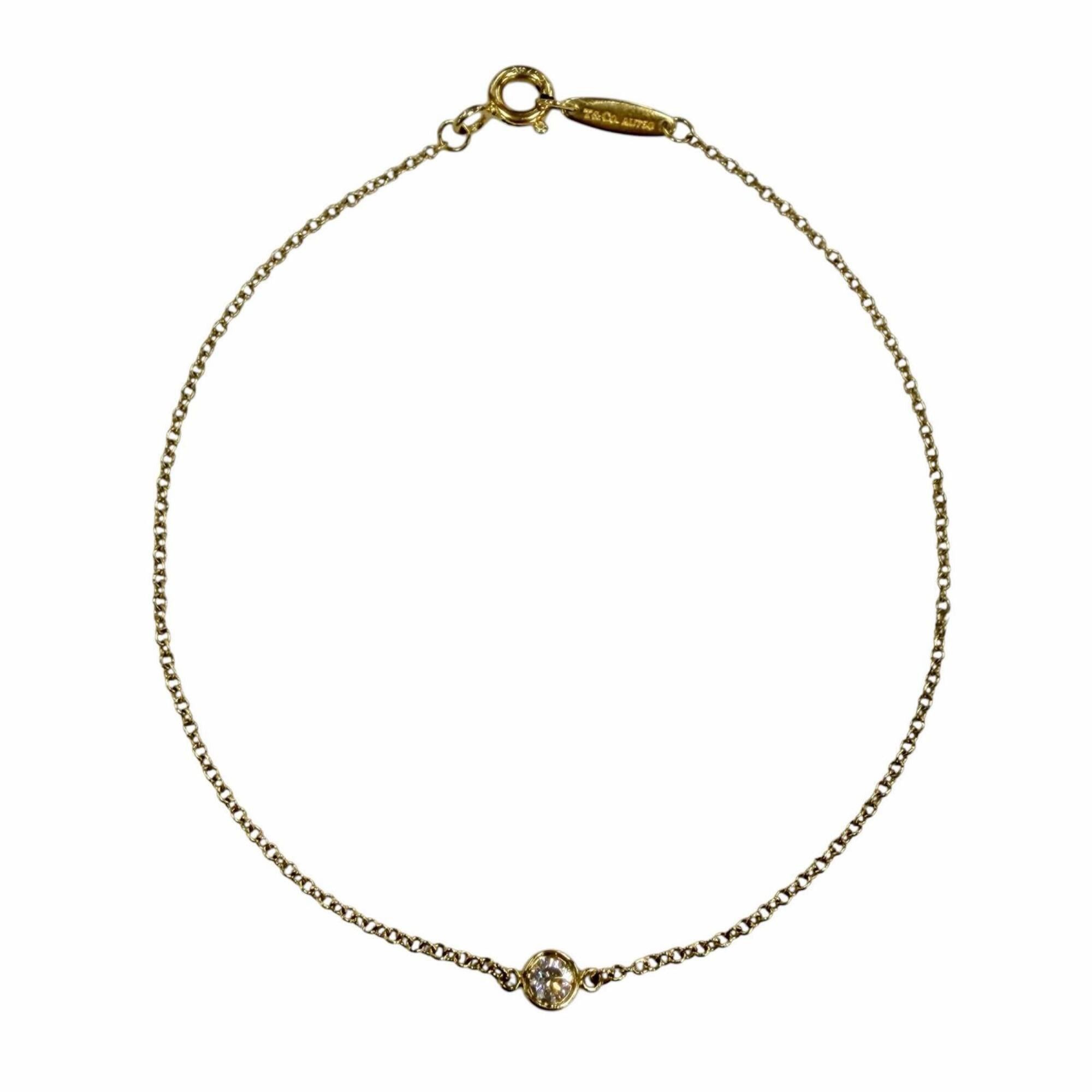 Tiffany & Co. TIFFANY&Co. Tiffany & Co. By the Yard Elsa Peretti 1P Diamond approx. 0.05ct 750 YG Bracelet Yellow Gold 3.77mm Diameter Weight 0.97g Women's Size ONE SIZE - 1 Thumbnail