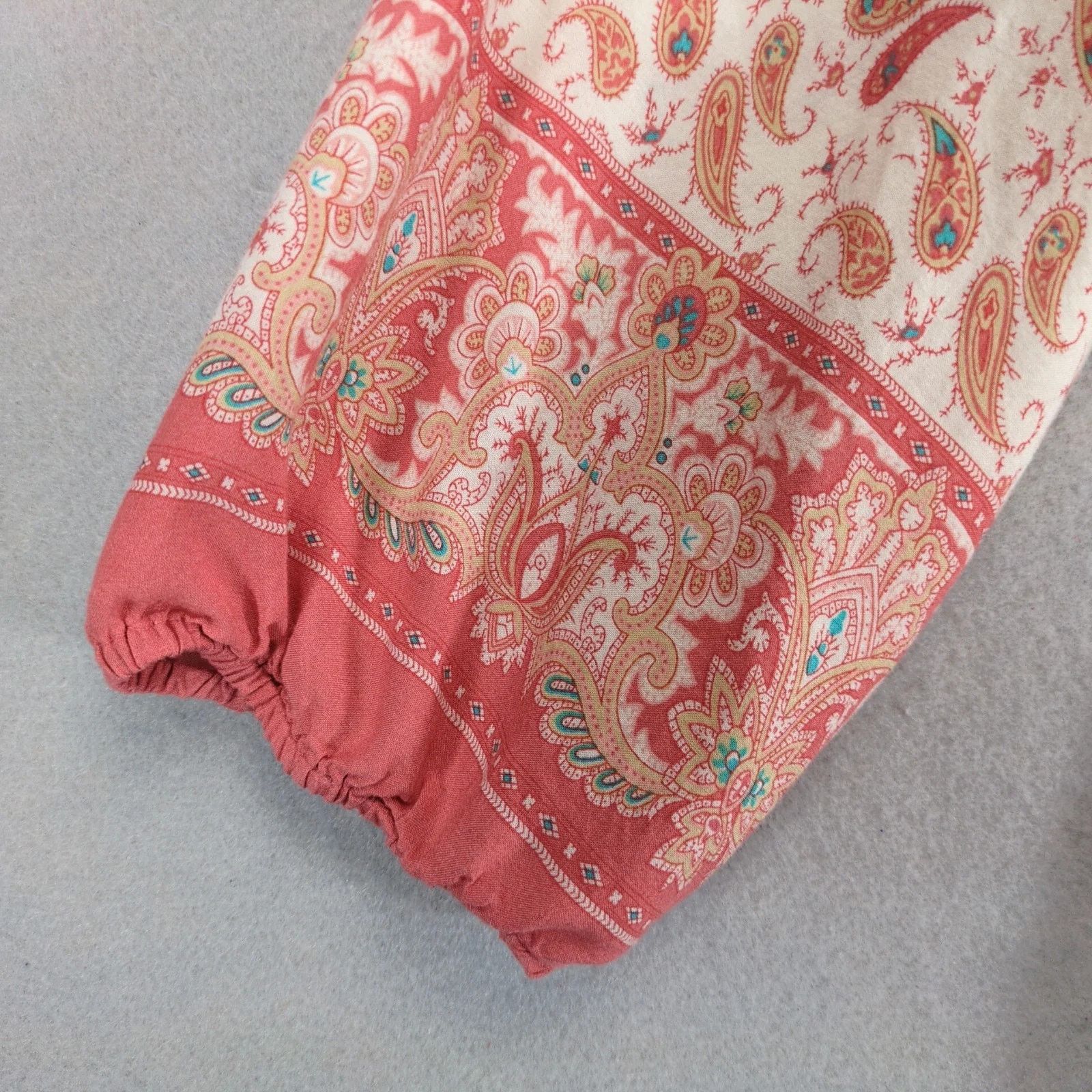 Anthropologie Grand & Greene Orange Floral Paisley Blouse Sz L Puff Sleeve Size L / US 10 / IT 46 - 8 Thumbnail