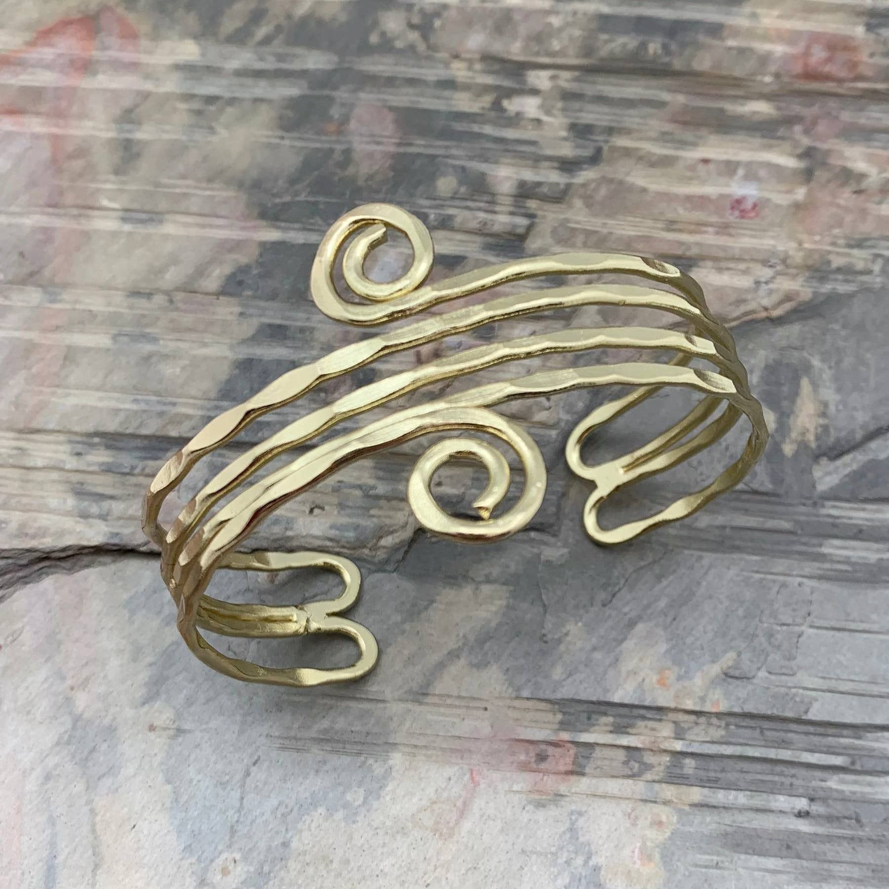 Other Handcrafted Boho Gold Plated Adjustable Cuff Bracelet - Narr Size ONE SIZE - 2 Thumbnail