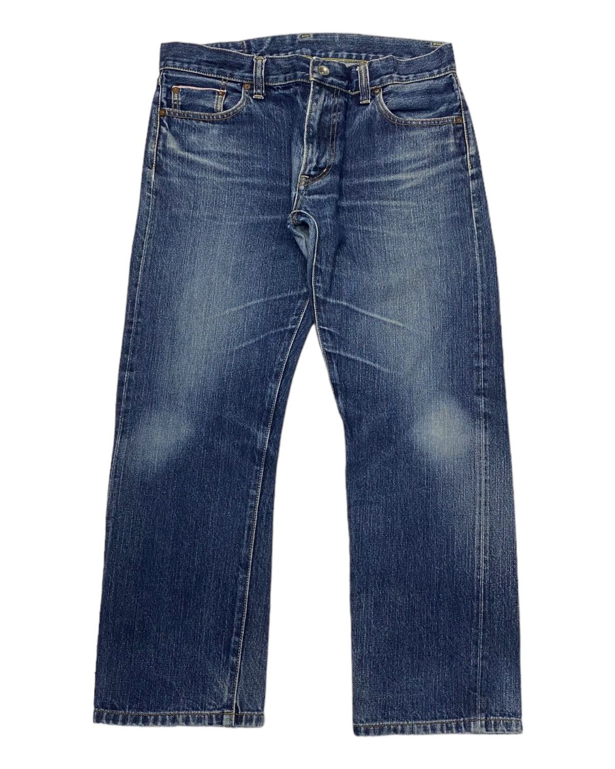 Uniqlo 🔥UNIQLO JAPAN BAGGY SELVEDGE REDLINE DISTRESSED DENIM JEANS Size US 34 / EU 50 - 2 Thumbnail