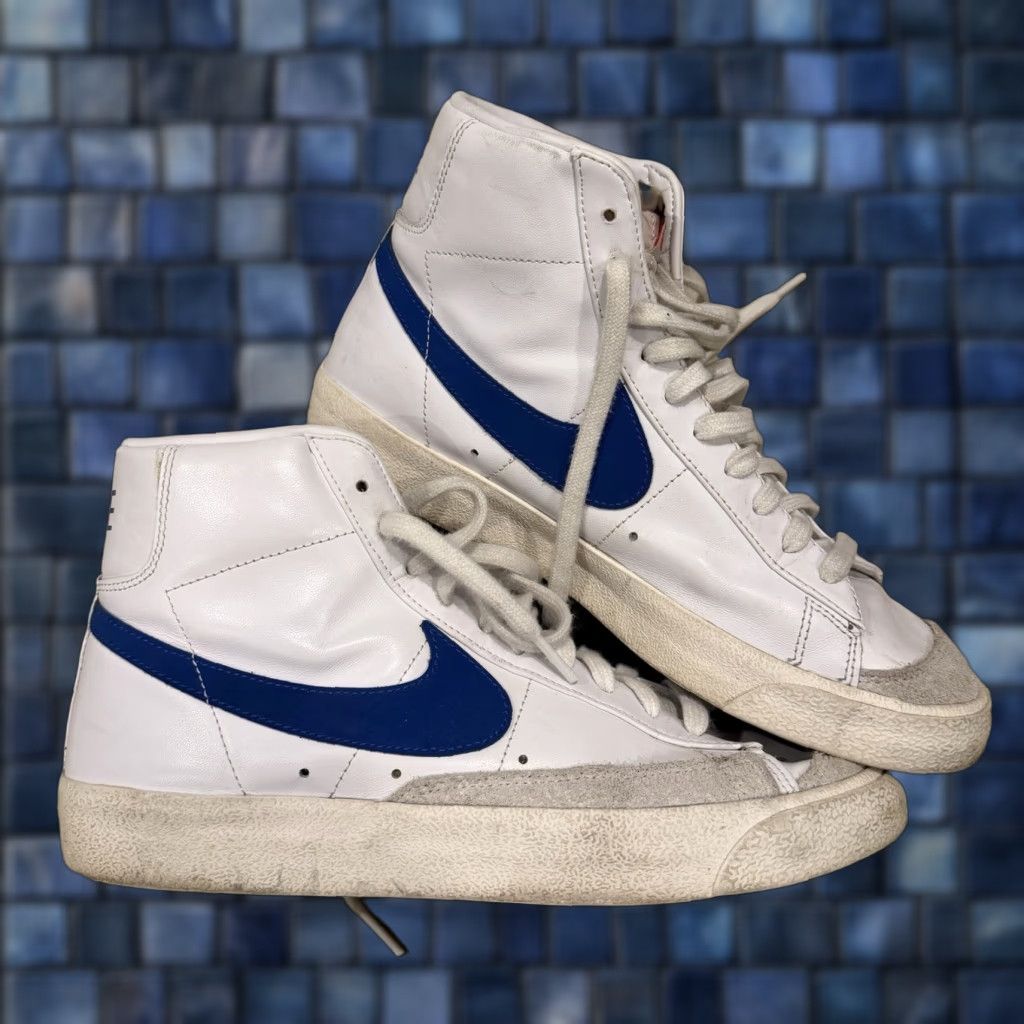 Nike Nike Blazer Mid 77 White Blue Shoes Sneakers CZ1055-124 Womens US 10.5 Size M / US 6-8 / IT 42-44 - 1 Thumbnail
