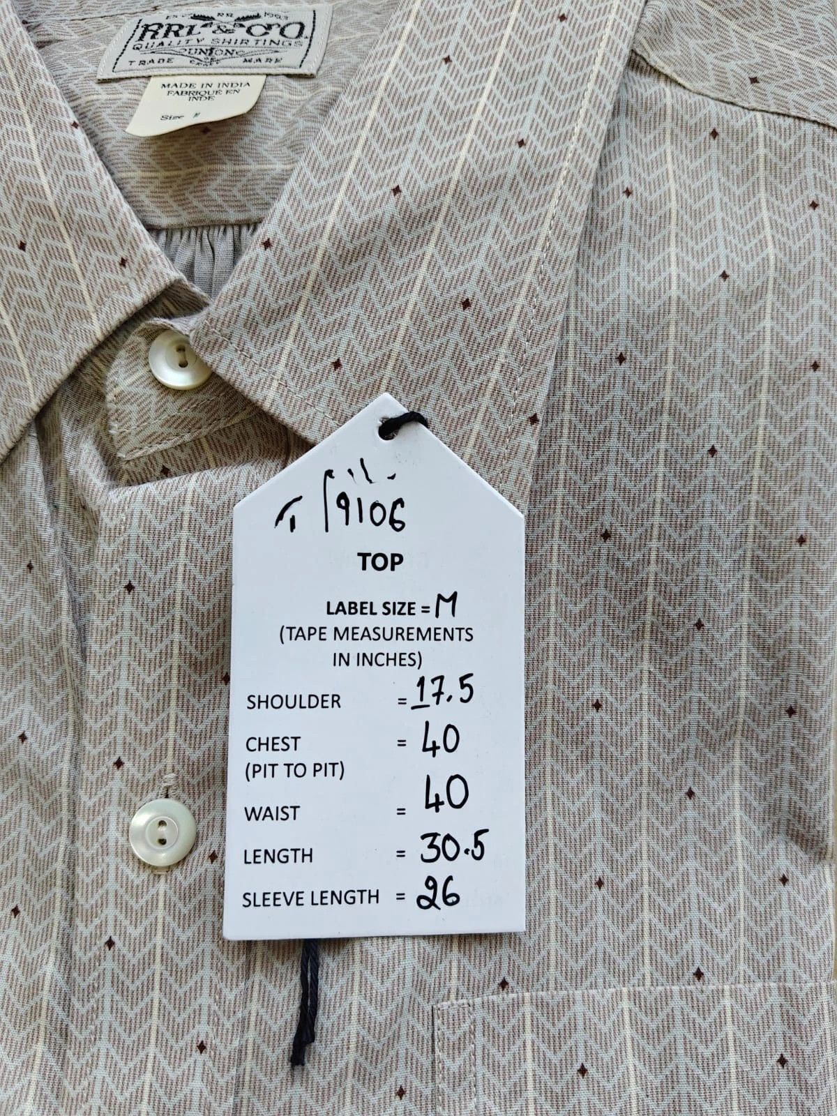 RRL Ralph Lauren Double RL Slim Fit Print Woven Shirt T 9106 Size US M / EU 48-50 / 2 - 6 Thumbnail