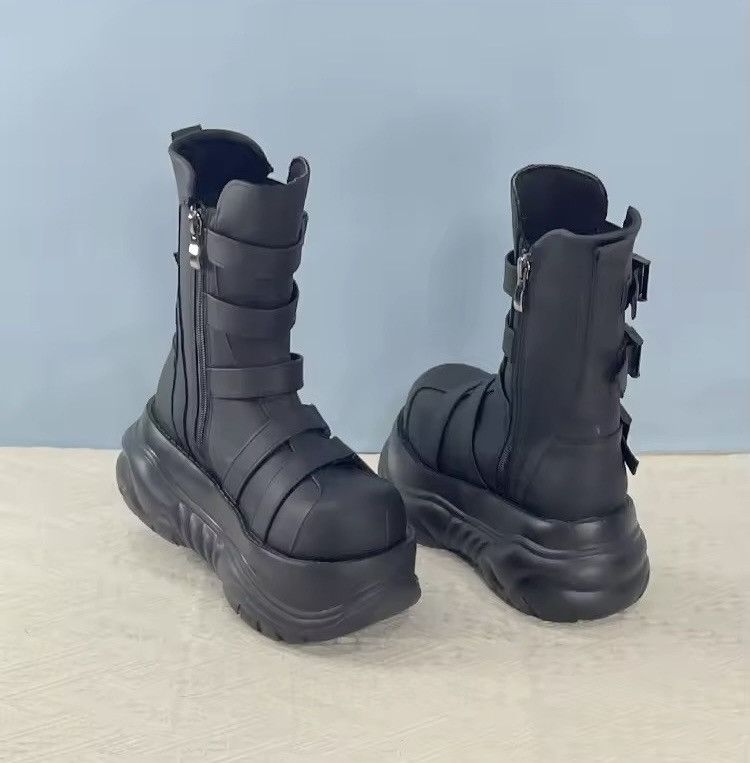 Other Gothic Punk Trendy Platform Black Boots Size US 7.5 / IT 37.5 - 2 Thumbnail
