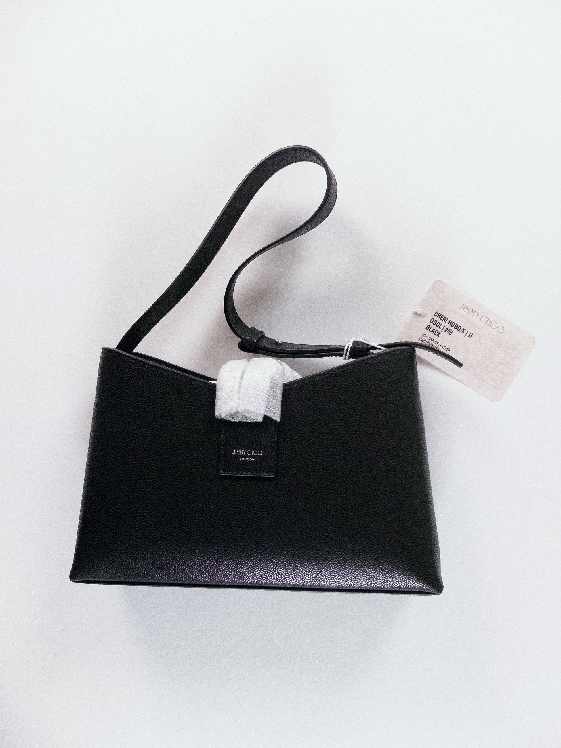 Jimmy Choo JIMMY CHOO Cheri black hobo shoulder bag w crystal buckle Size ONE SIZE - 2 Thumbnail