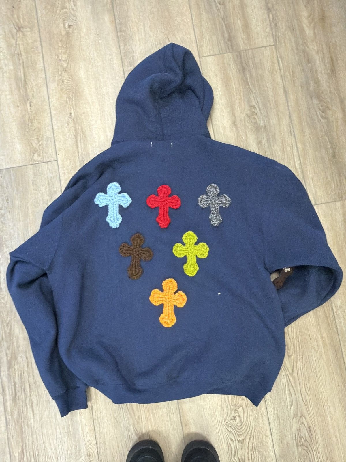 Other Syuman x Y.A.R.N hooded sweatshirt blue crossed Size US XL / EU 56 / 4 - 2 Thumbnail