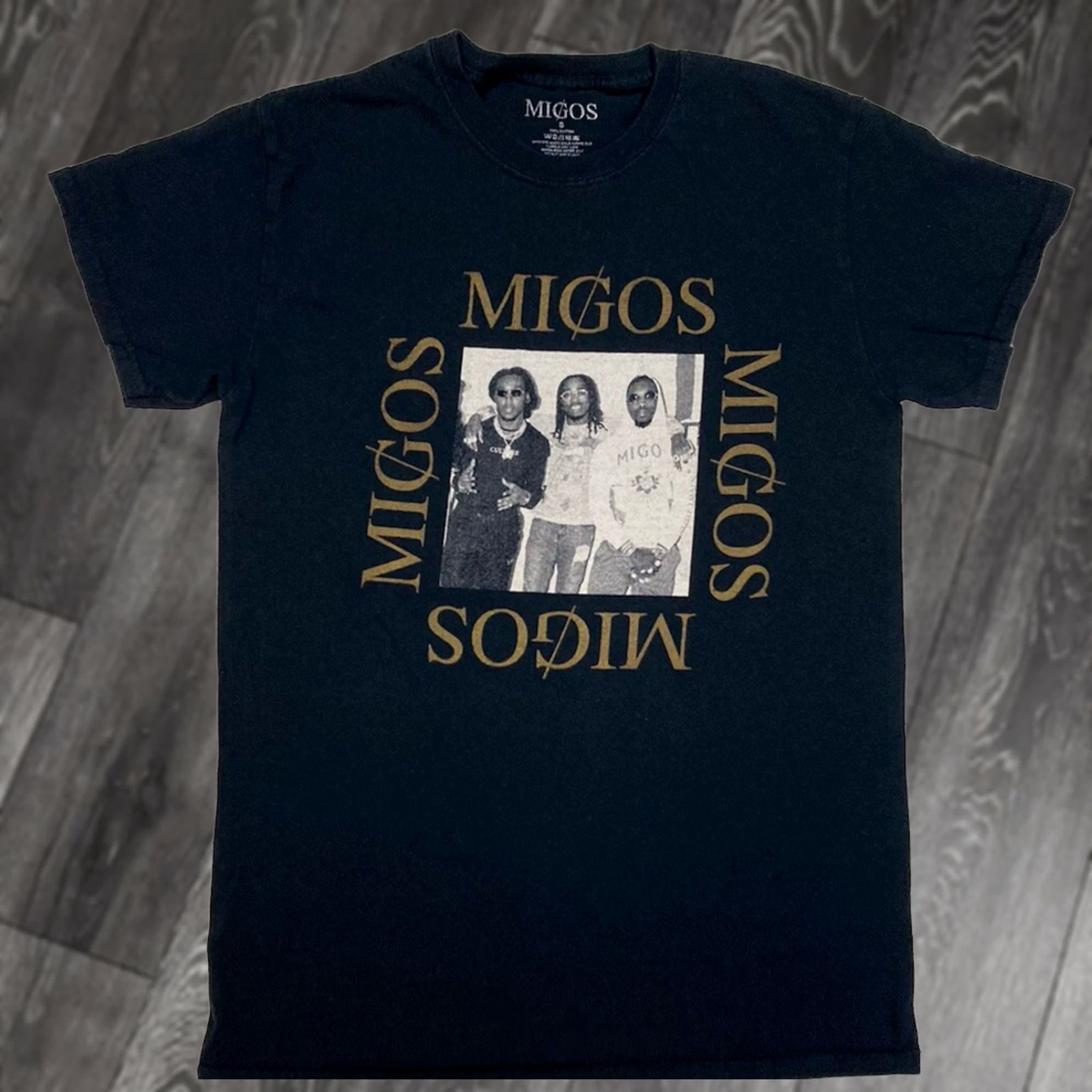 Vintage Migos T-Shirt Women Small Black Short Sleeve Crew Neck Pullover Casual Shirt Hip Hop Music All Seasons Size S / US 4 / IT 40 - 1 Thumbnail