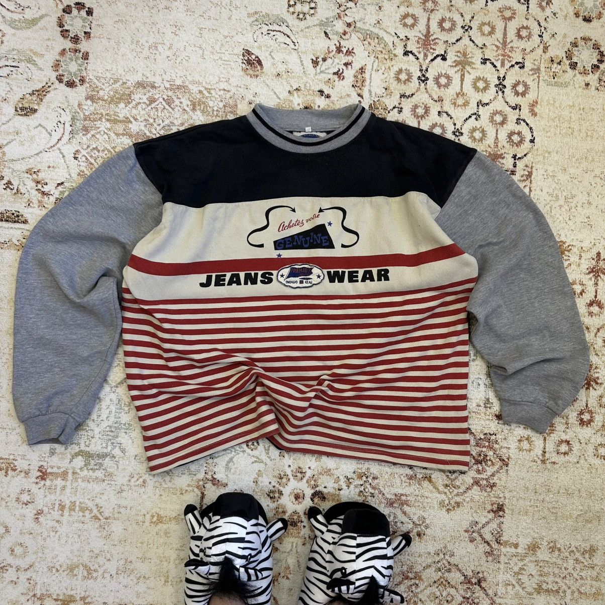 Indigo × Vintage Vintage Indigo Seal Sweatshirt Jeans Wear Genuine 90s Y2K Size US XL / EU 56 / 4 - 1 Thumbnail
