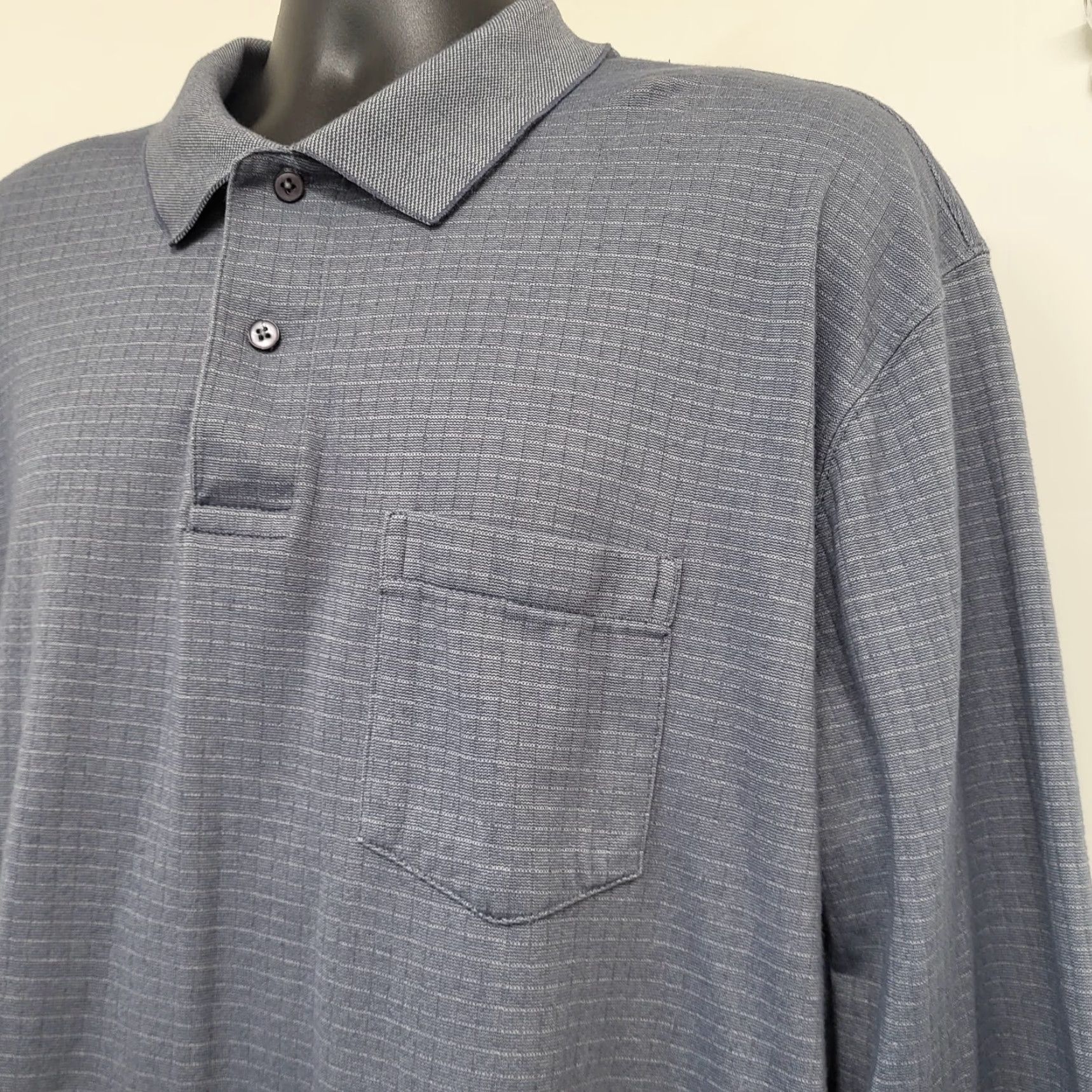 Croft & Barrow VINTAGE? No. Actually: Croft & Barrow Polo Shirt Men XXL Gray Checks Pocket Long Sleeve Preppy Shirt Size US XXL / EU 58 / 5 - 2 Thumbnail